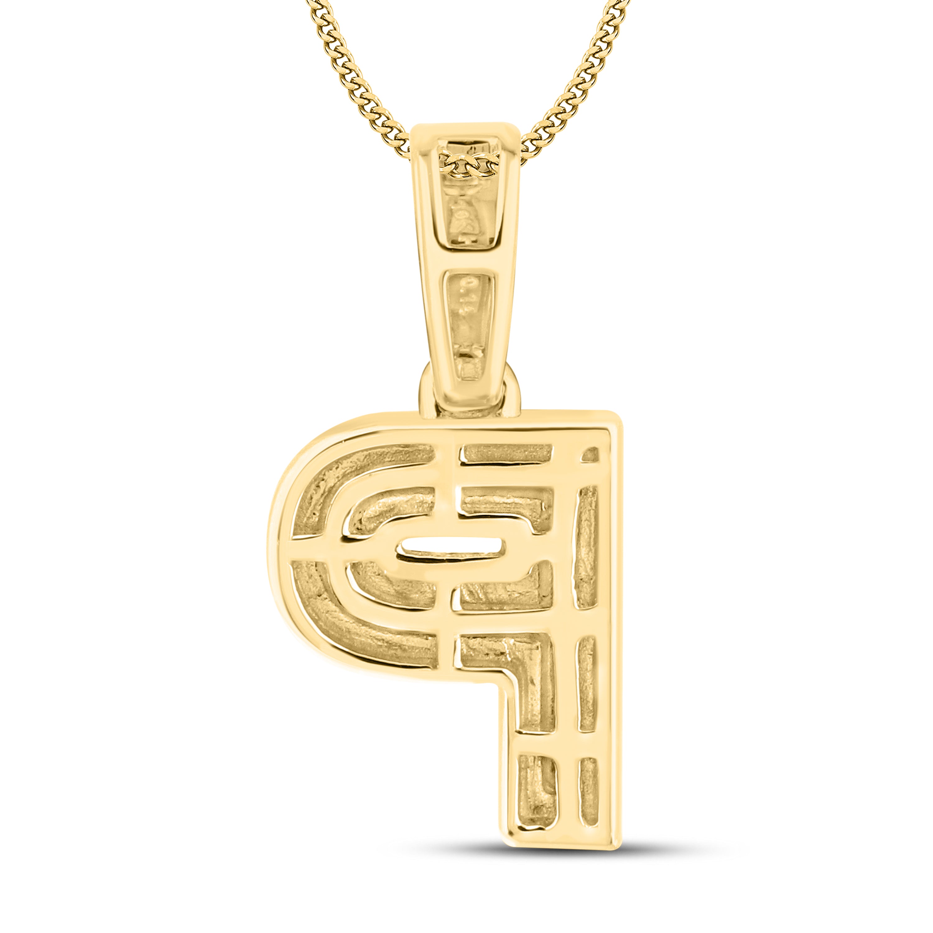 10kt yellow gold 0.13 ctw Diamond Initial P Charm