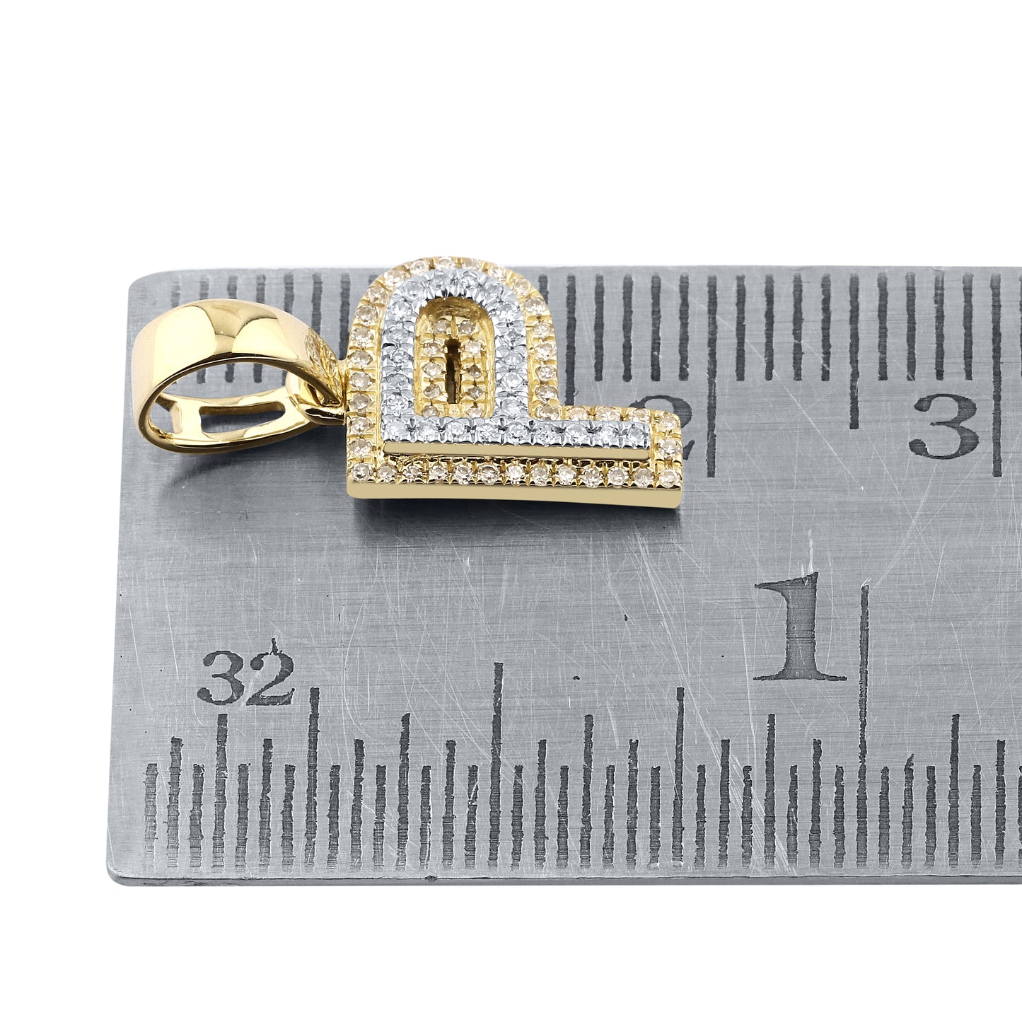 10K Yellow Gold Diamond Initial A–Z Pendant | 0.75″ Letter Charm