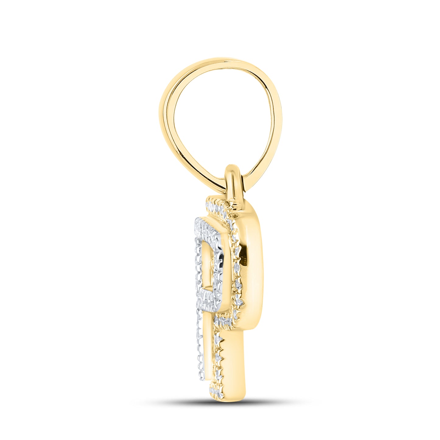 10K Yellow Gold Diamond Initial A–Z Pendant | 0.75″ Letter Charm