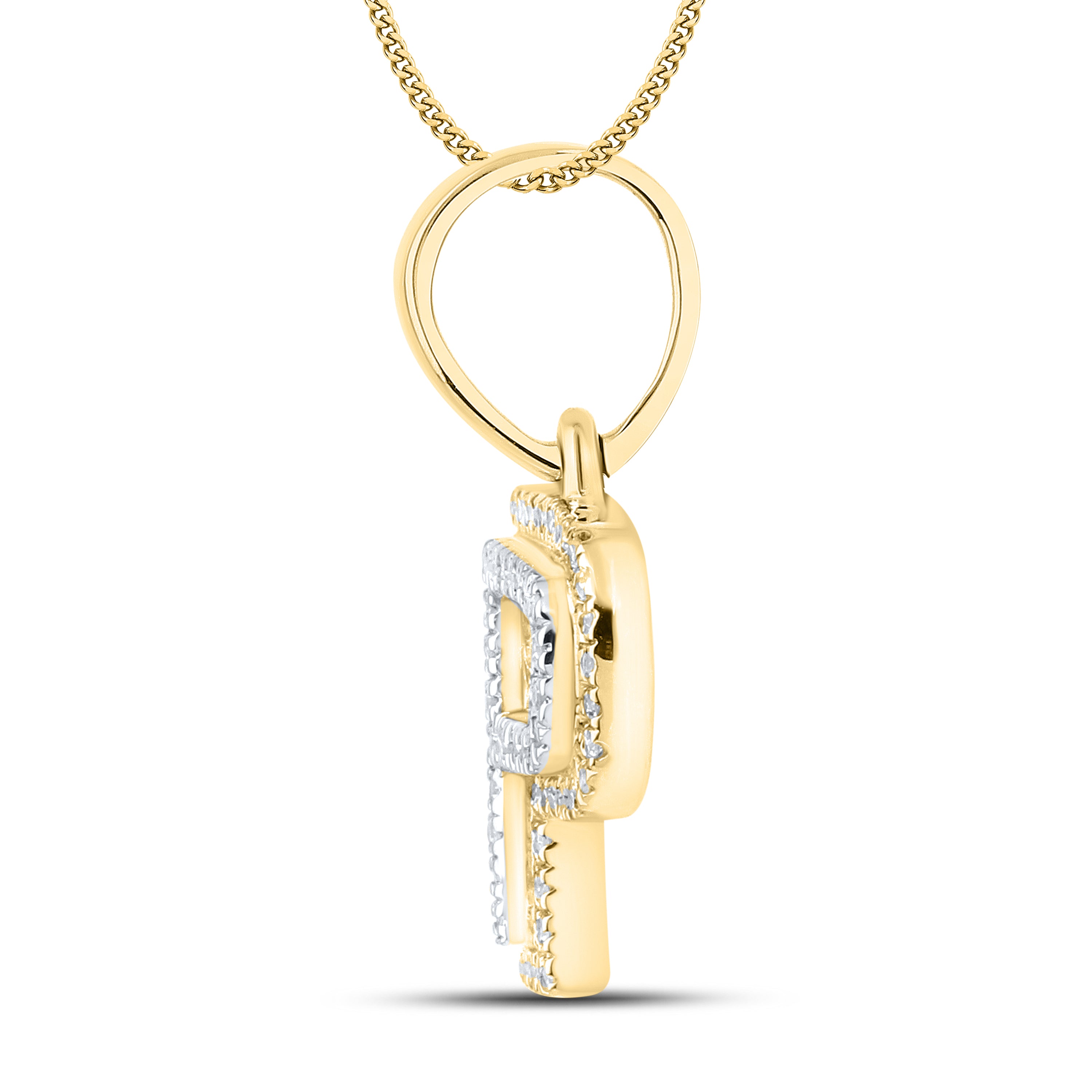 10kt yellow gold 0.13 ctw Diamond Initial P Charm