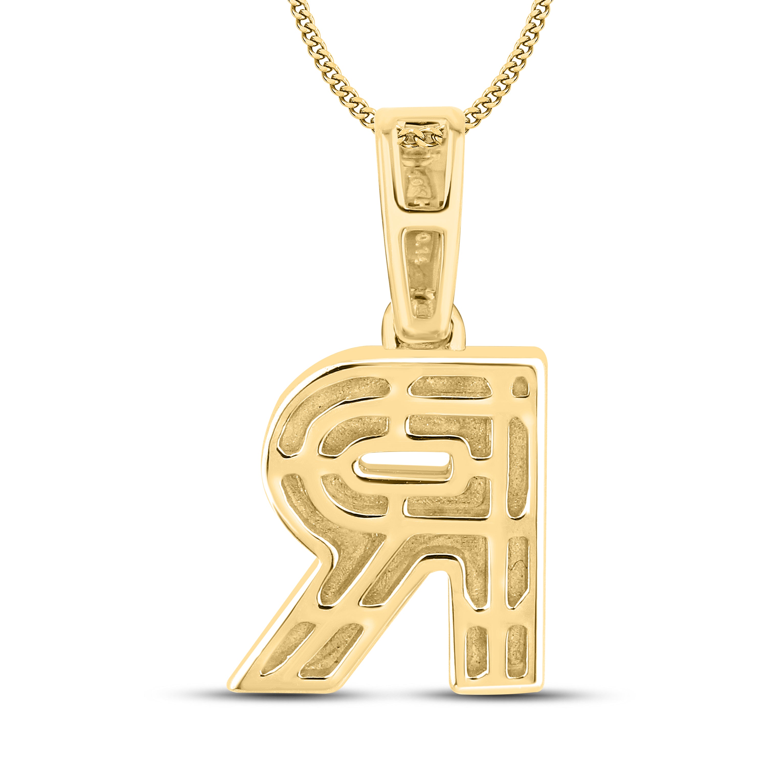 10kt yellow gold 0.15 ctw Diamond Initial R Charm