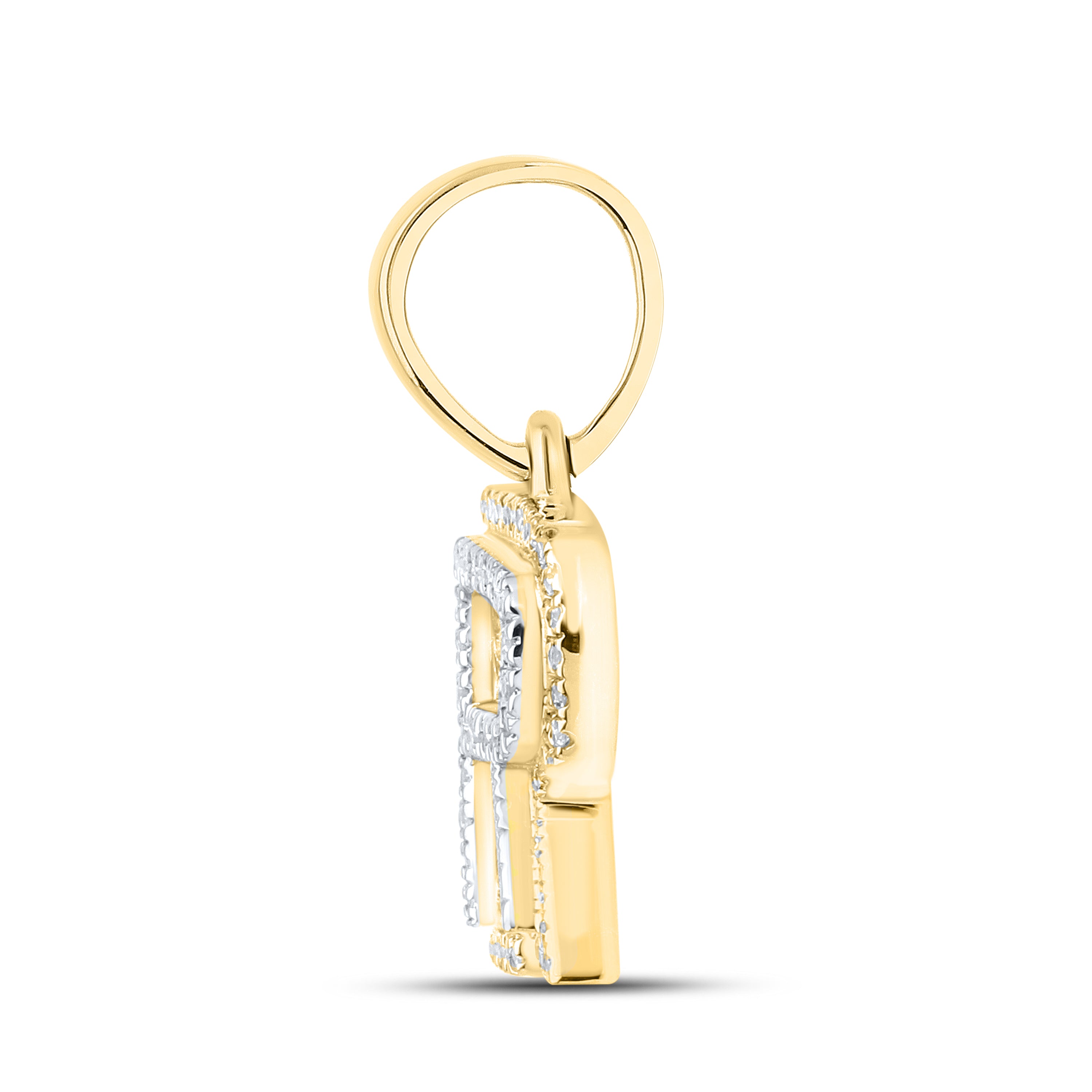 10kt yellow gold 0.15 ctw Diamond Initial R Charm