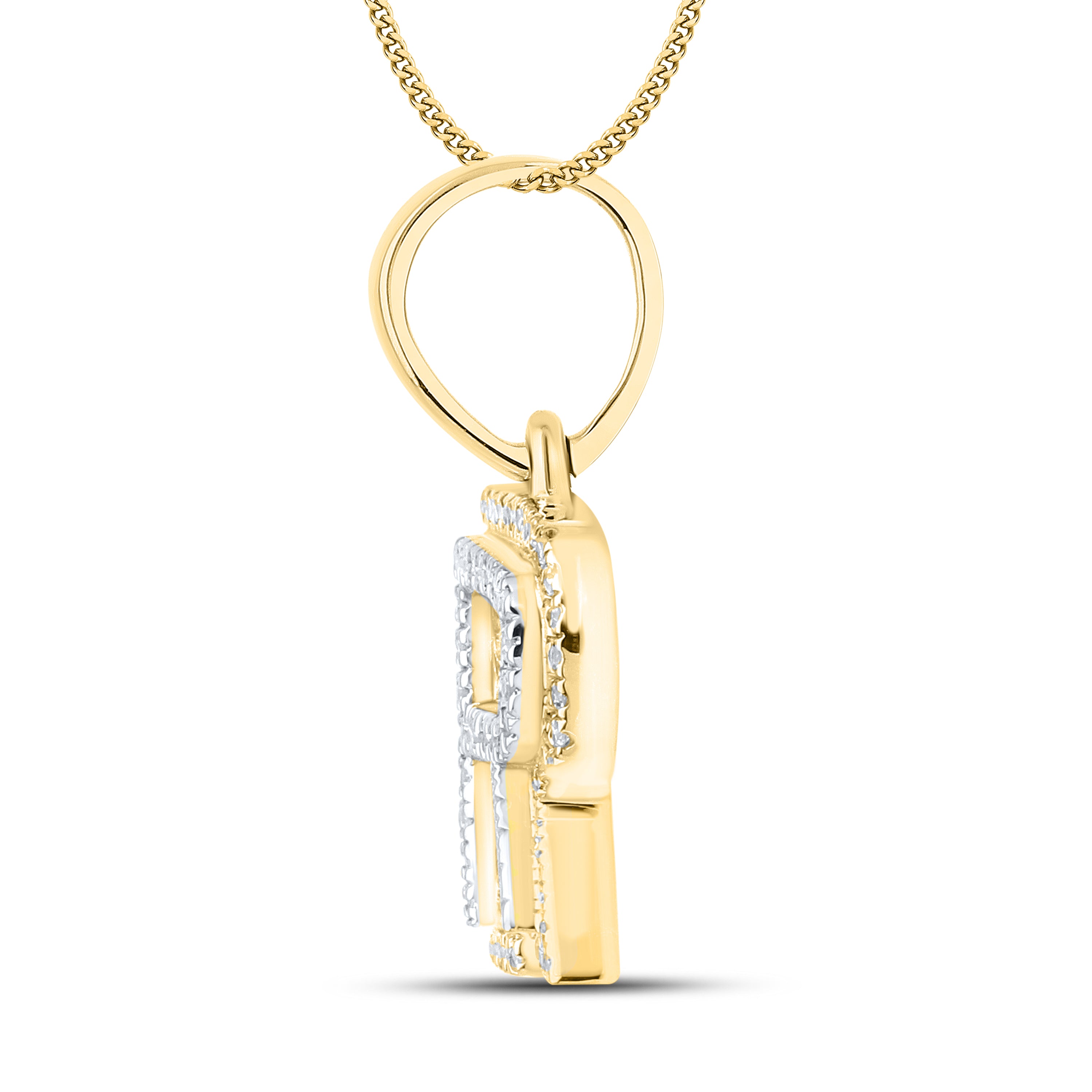 10kt yellow gold 0.15 ctw Diamond Initial R Charm