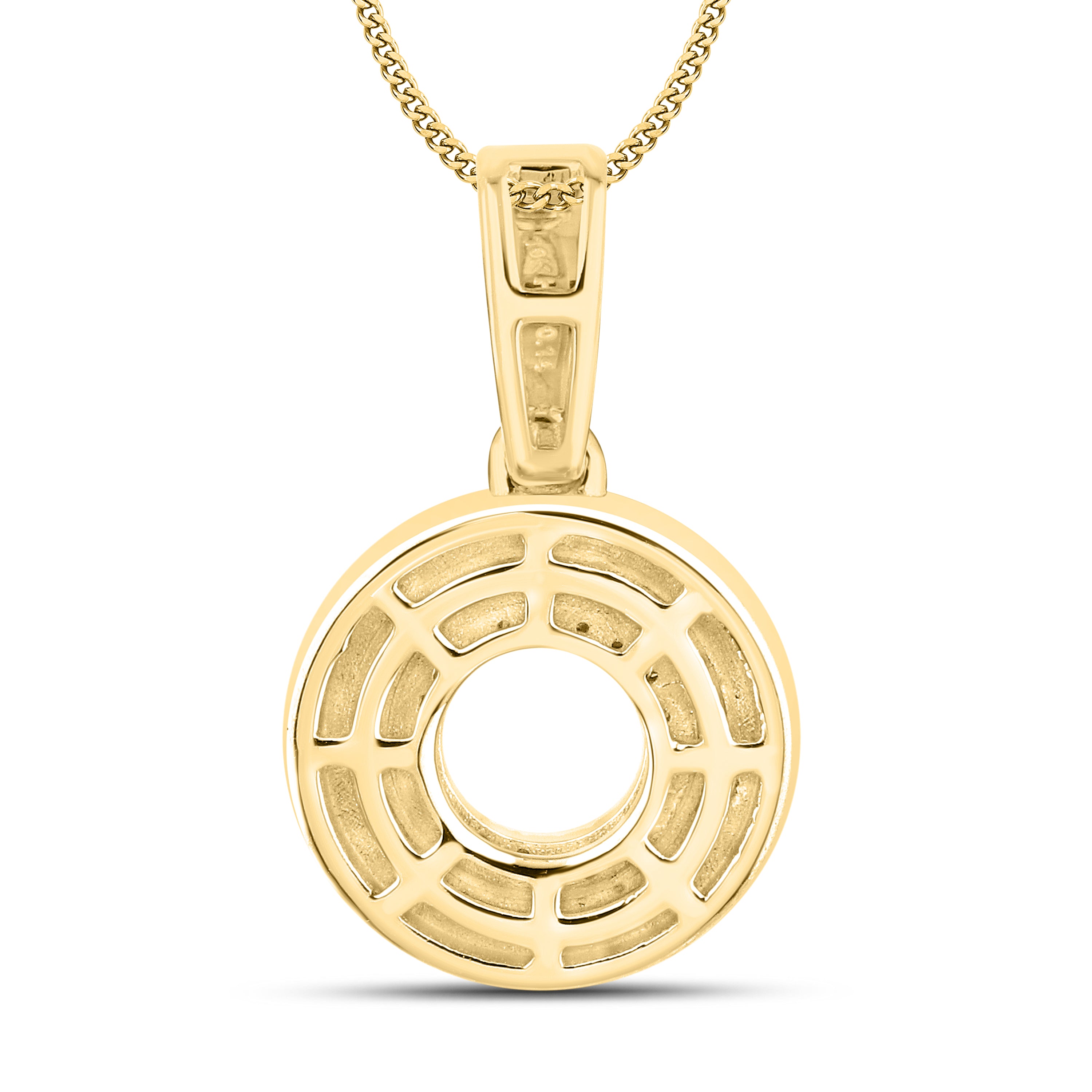 10kt yellow gold 0.13 ctw Diamond Initial O Charm