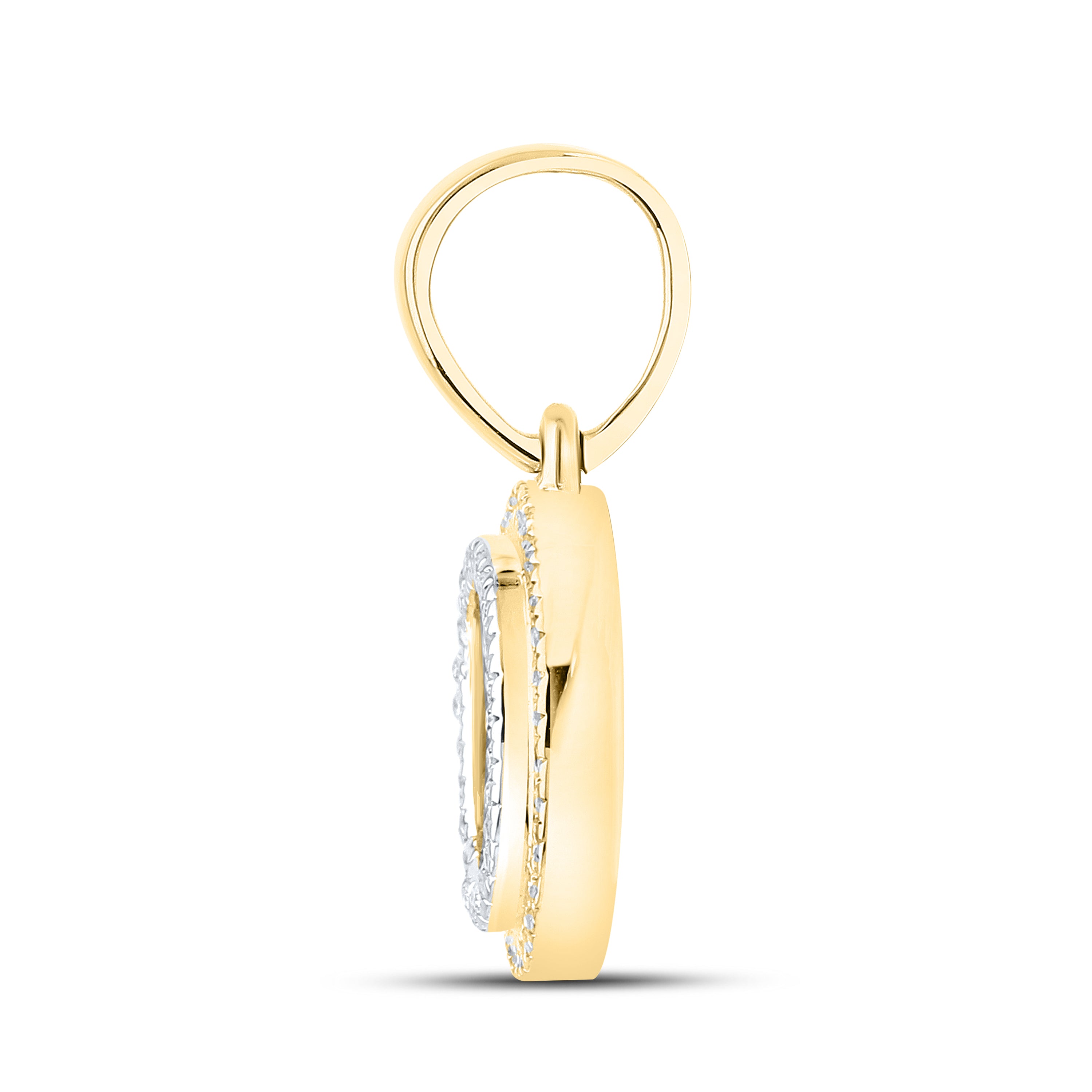 10kt yellow gold 0.13 ctw Diamond Initial O Charm