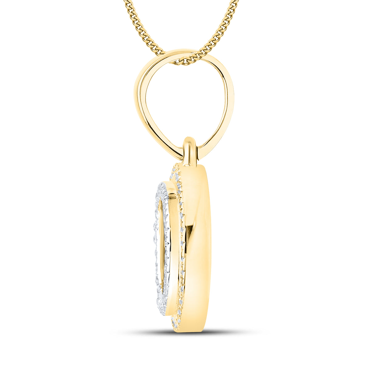 10kt yellow gold 0.13 ctw Diamond Initial O Charm