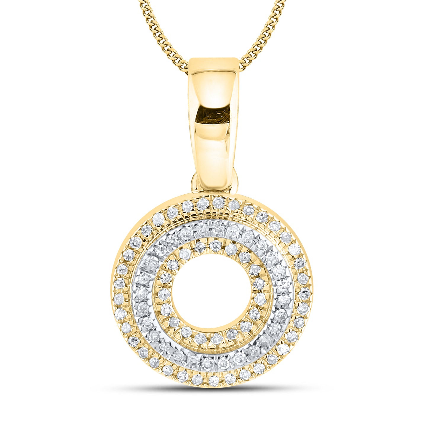 10kt yellow gold 0.13 ctw Diamond Initial O Charm