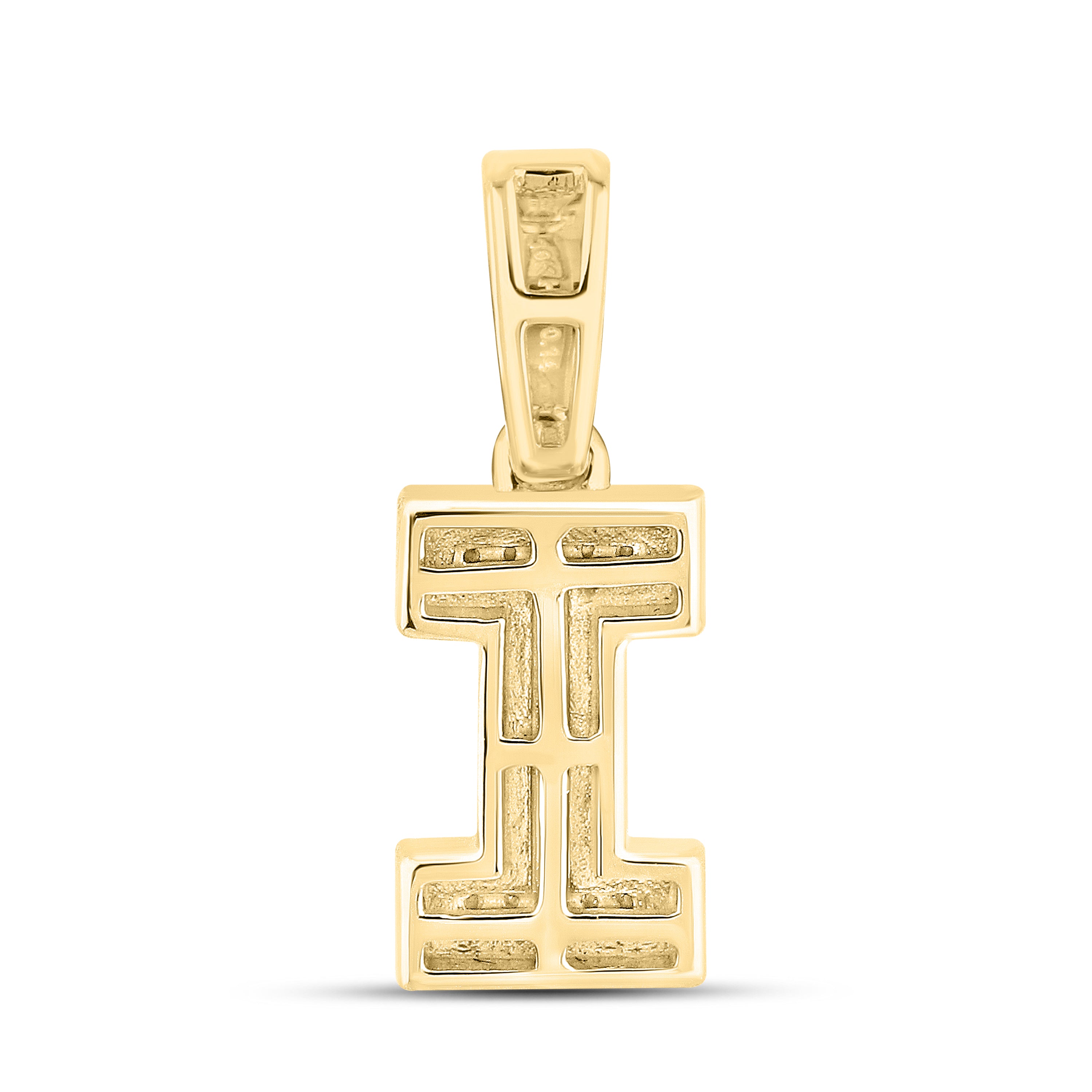 10kt yellow gold 0.10 ctw Diamond Initial I Charm