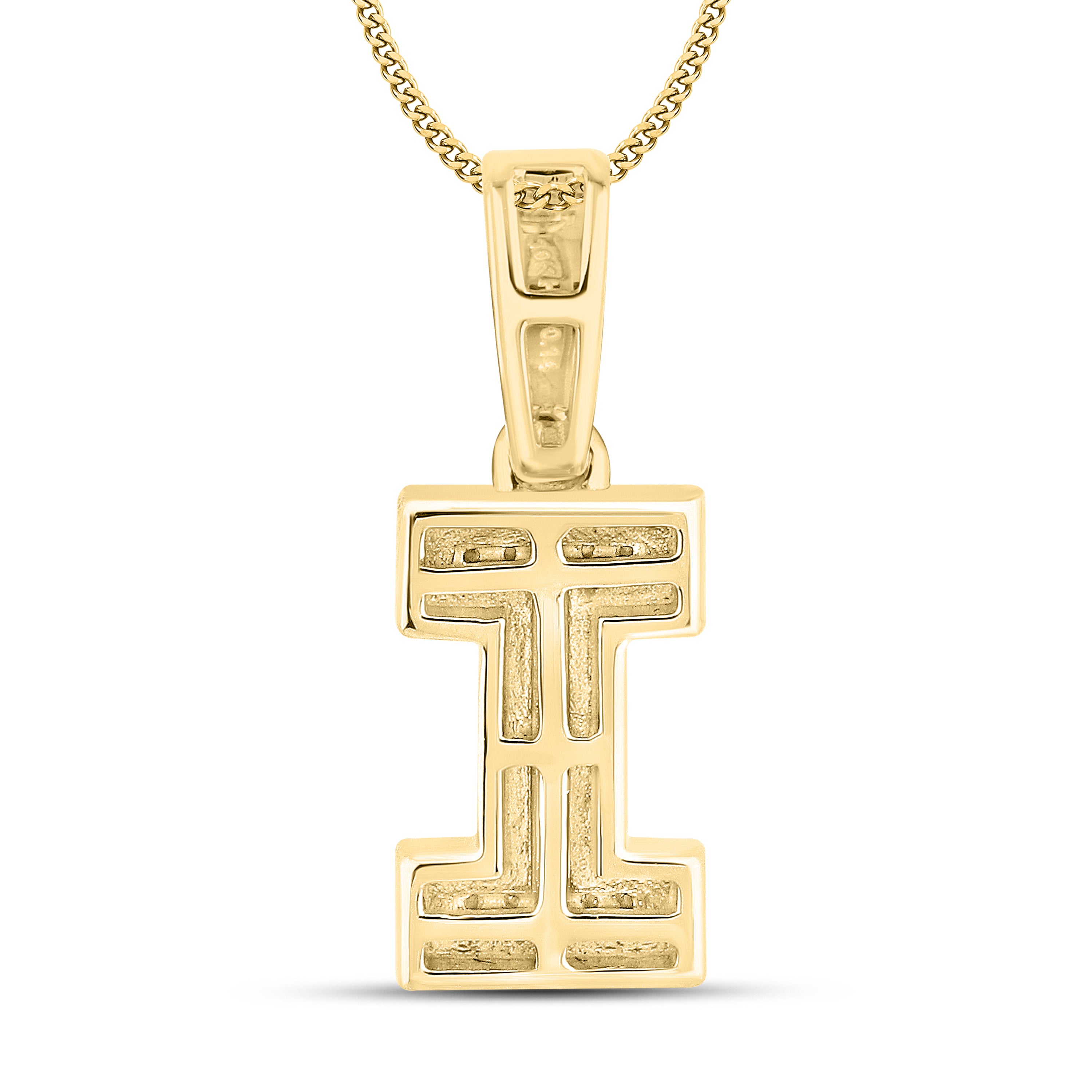 10kt yellow gold 0.10 ctw Diamond Initial I Charm