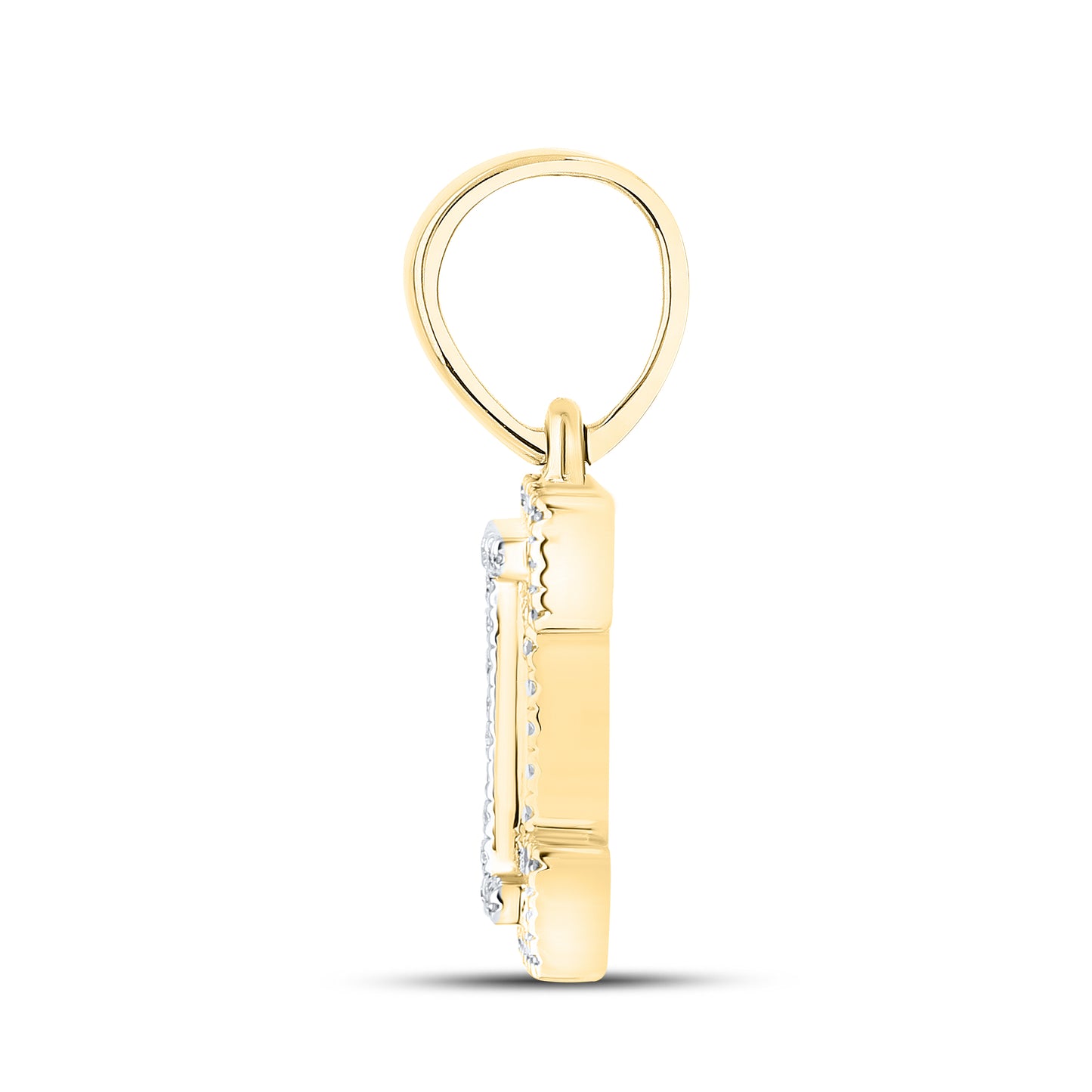 10K Yellow Gold Diamond Initial A–Z Pendant | 0.75″ Letter Charm