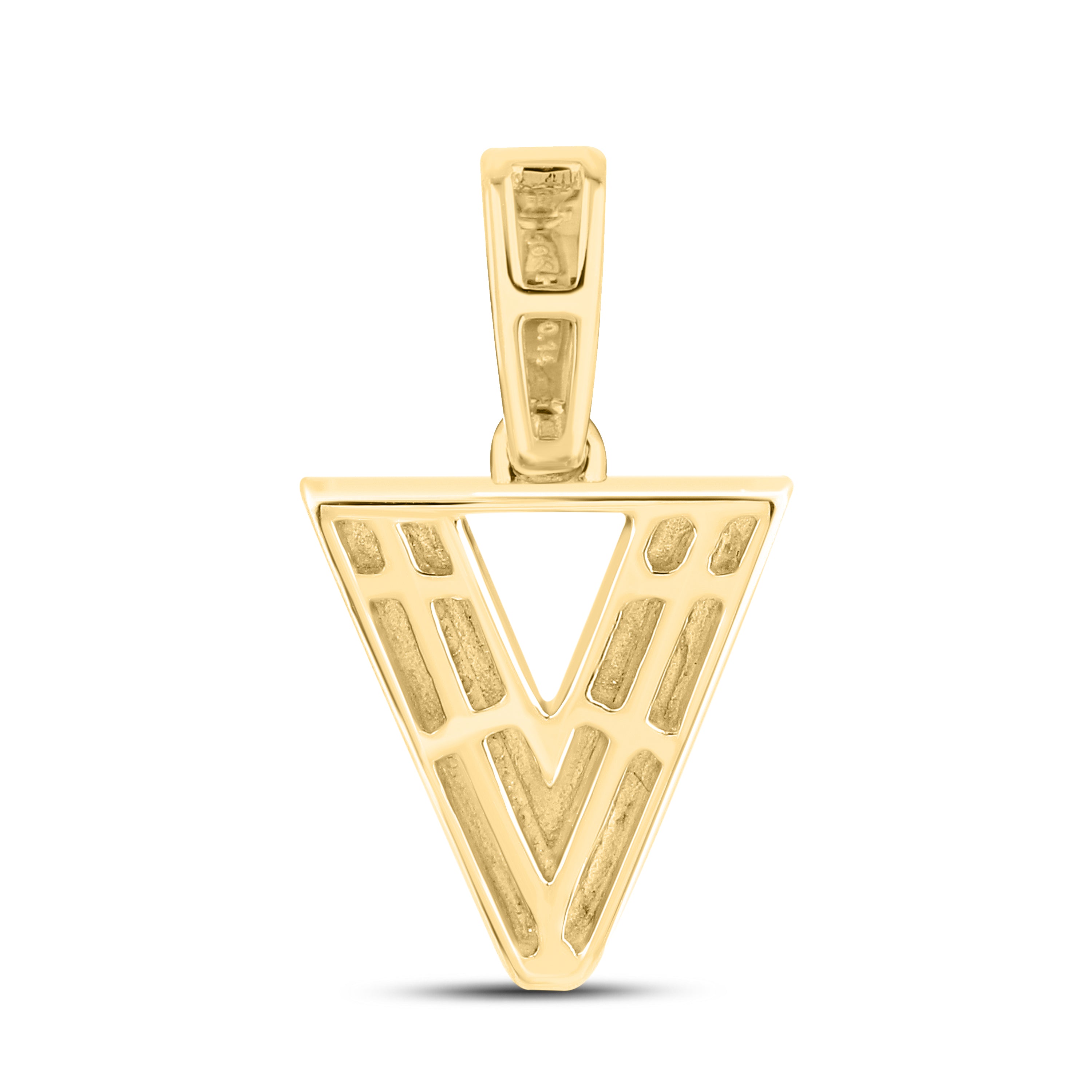 10kt yellow gold 0.10 ctw Diamond Initial V Charm