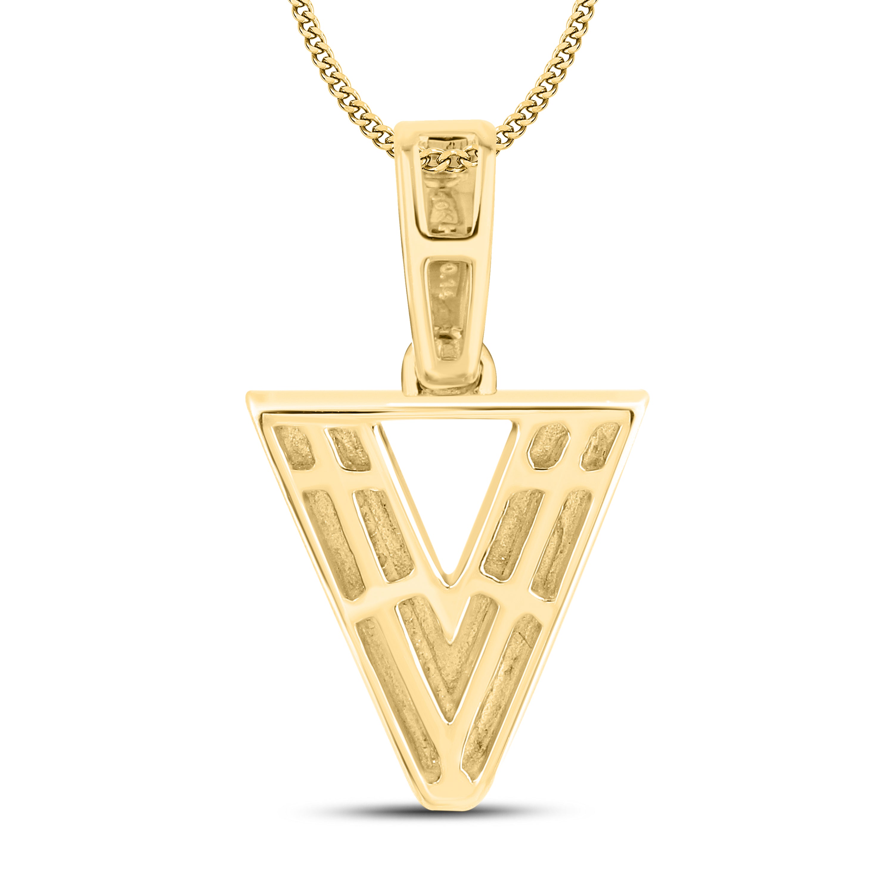 10kt yellow gold 0.10 ctw Diamond Initial V Charm