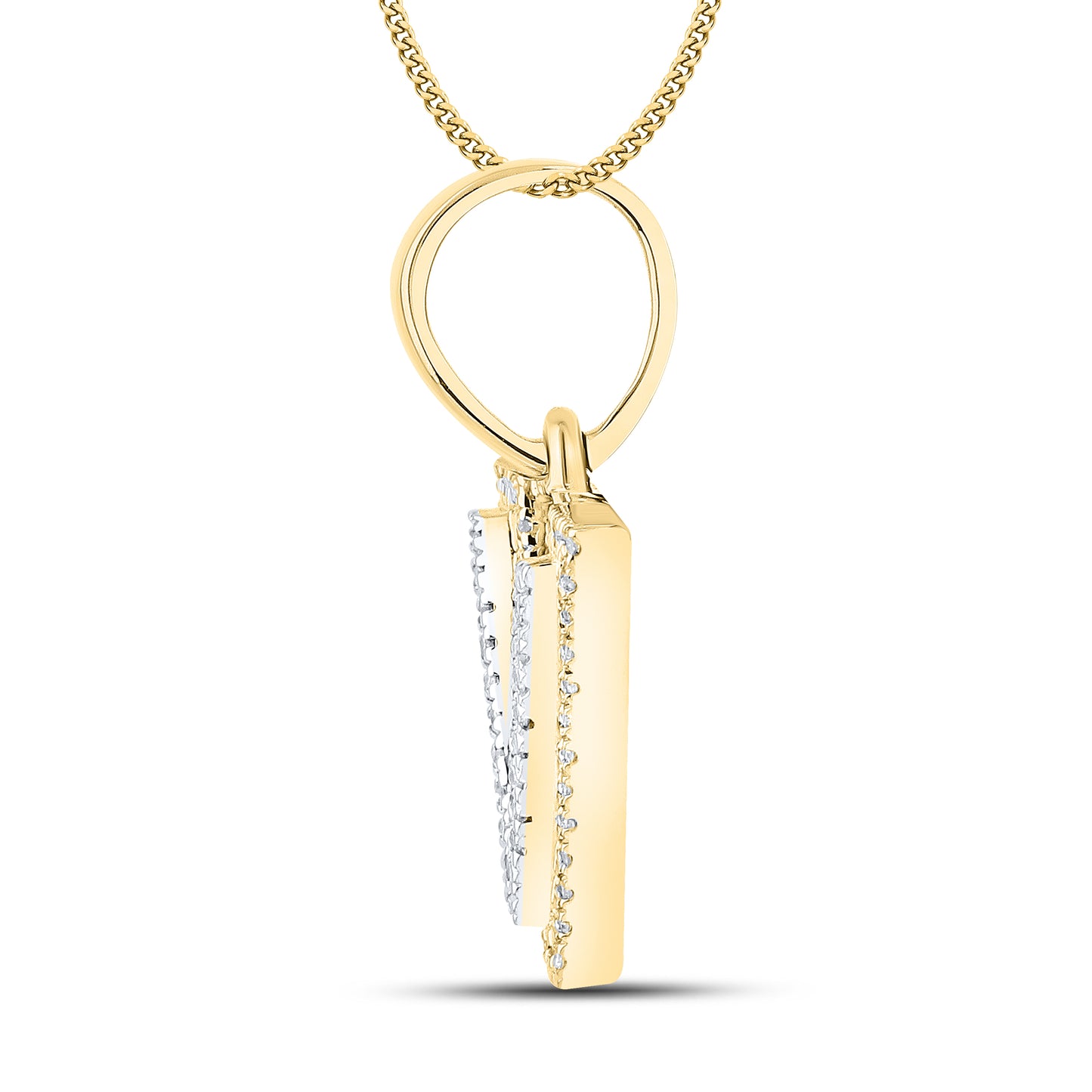10kt yellow gold 0.10 ctw Diamond Initial V Charm