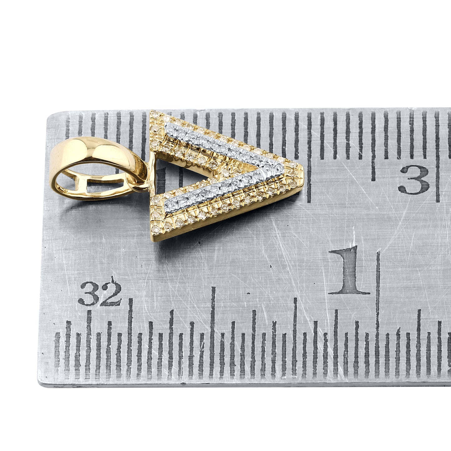 10kt yellow gold 0.10 ctw Diamond Initial V Charm