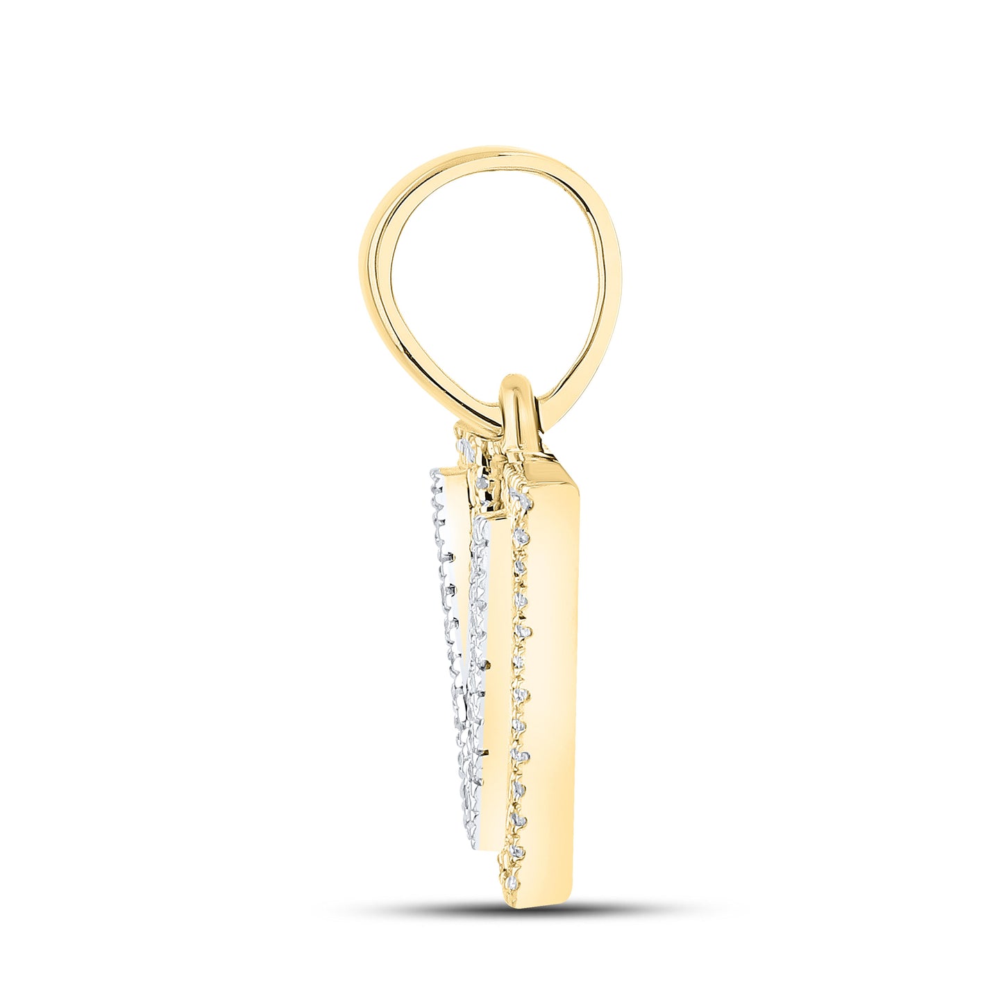 10K Yellow Gold Diamond Initial A–Z Pendant | 0.75″ Letter Charm