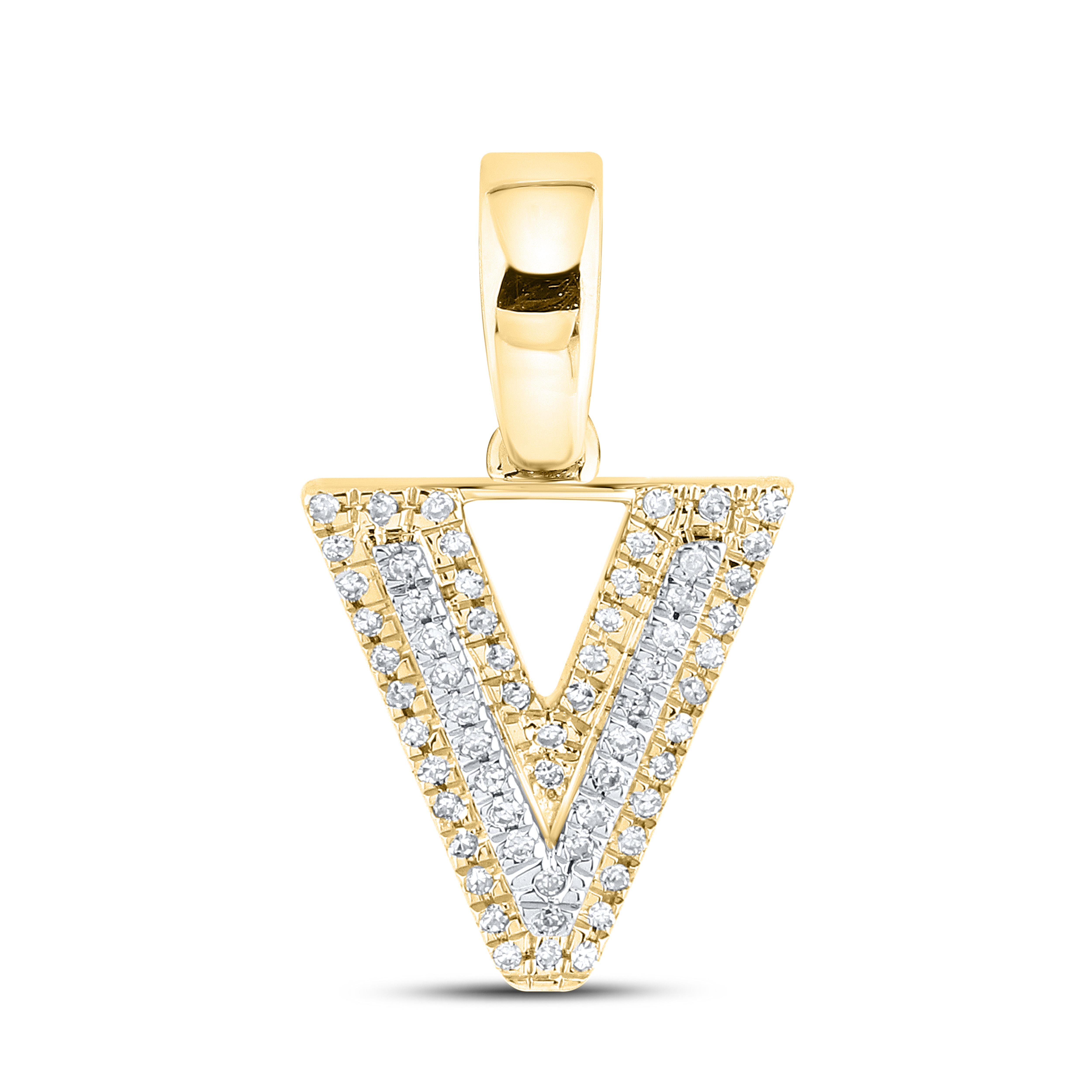 10K Yellow Gold Diamond Initial A–Z Pendant | 0.75″ Letter Charm
