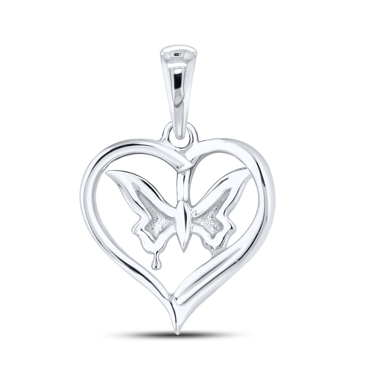 14kt White Gold 0.10 CTW  Diamond Heart Pendant