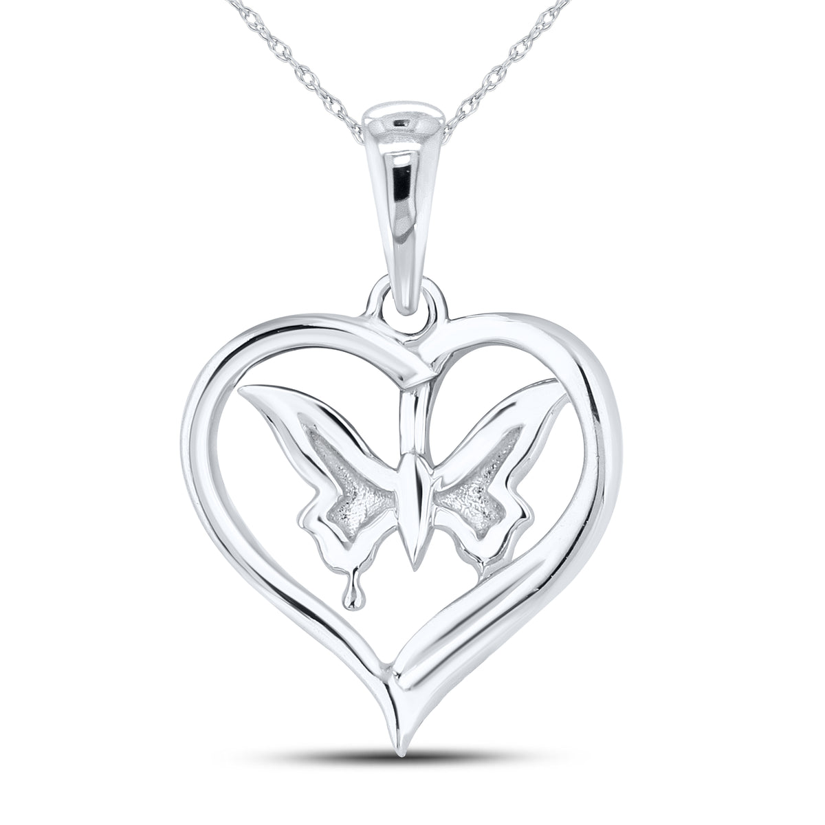 14kt White Gold 0.10 CTW  Diamond Heart Pendant