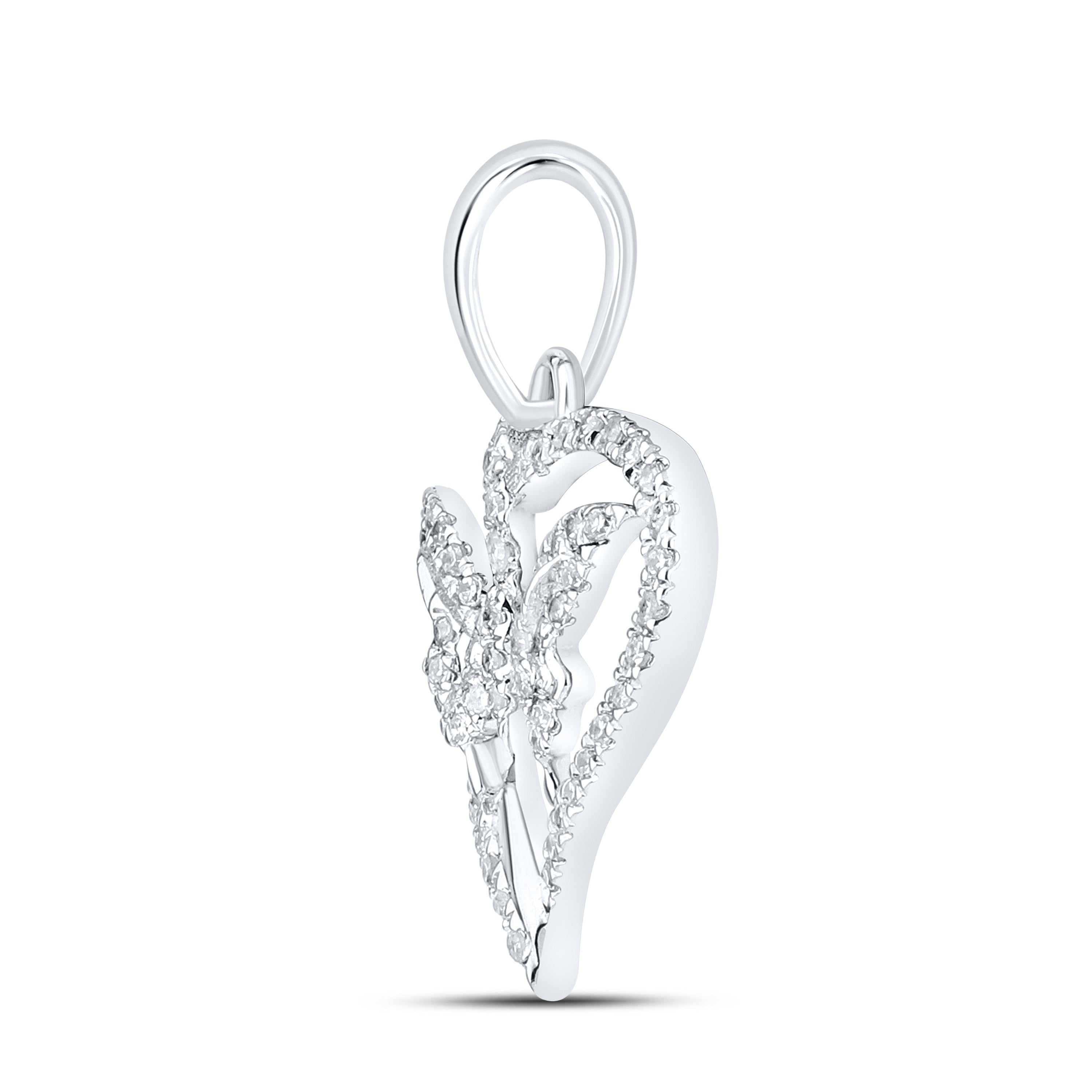 14kt White Gold 0.10 CTW  Diamond Heart Pendant