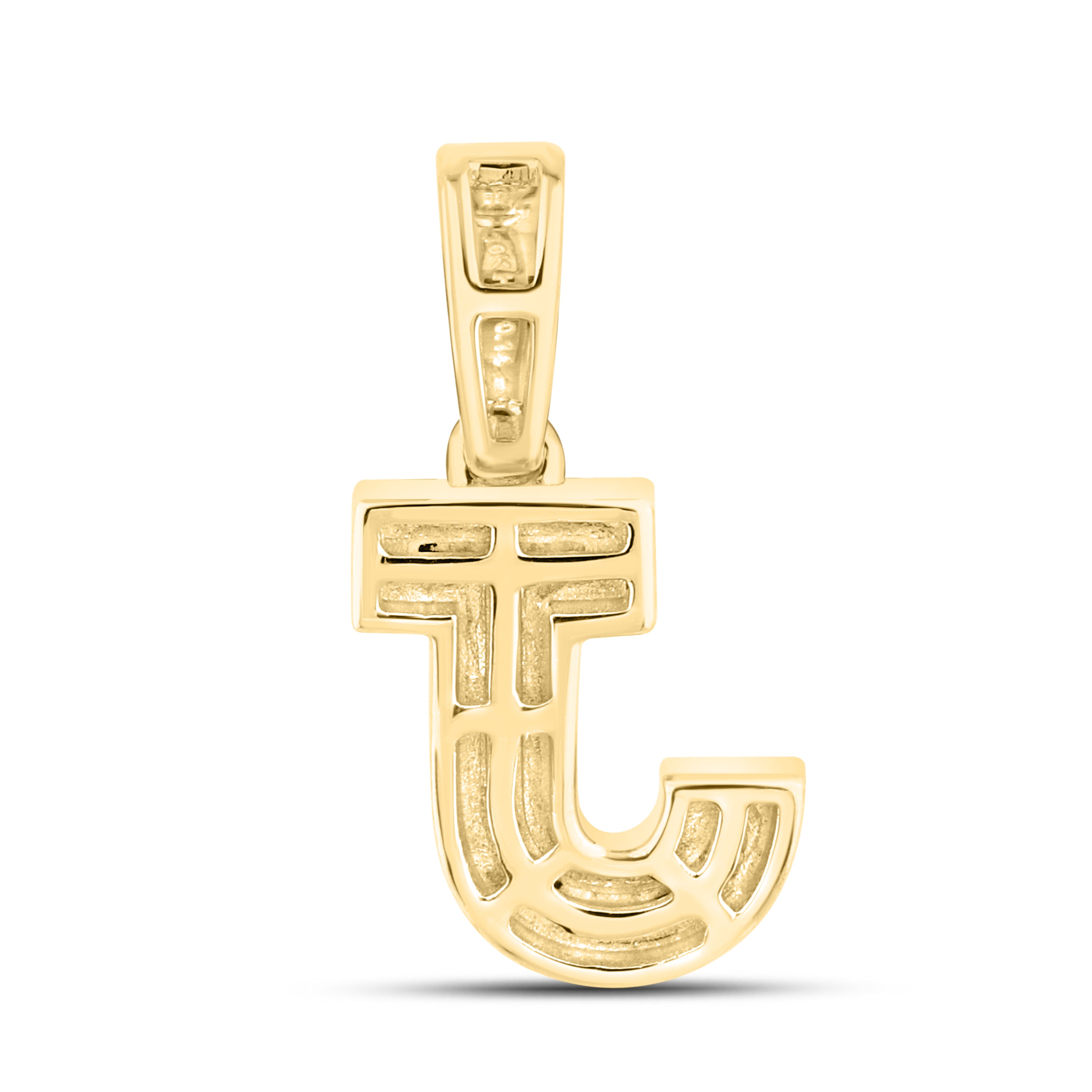 10kt yellow gold 0.10 ctw Diamond Initial J Charm