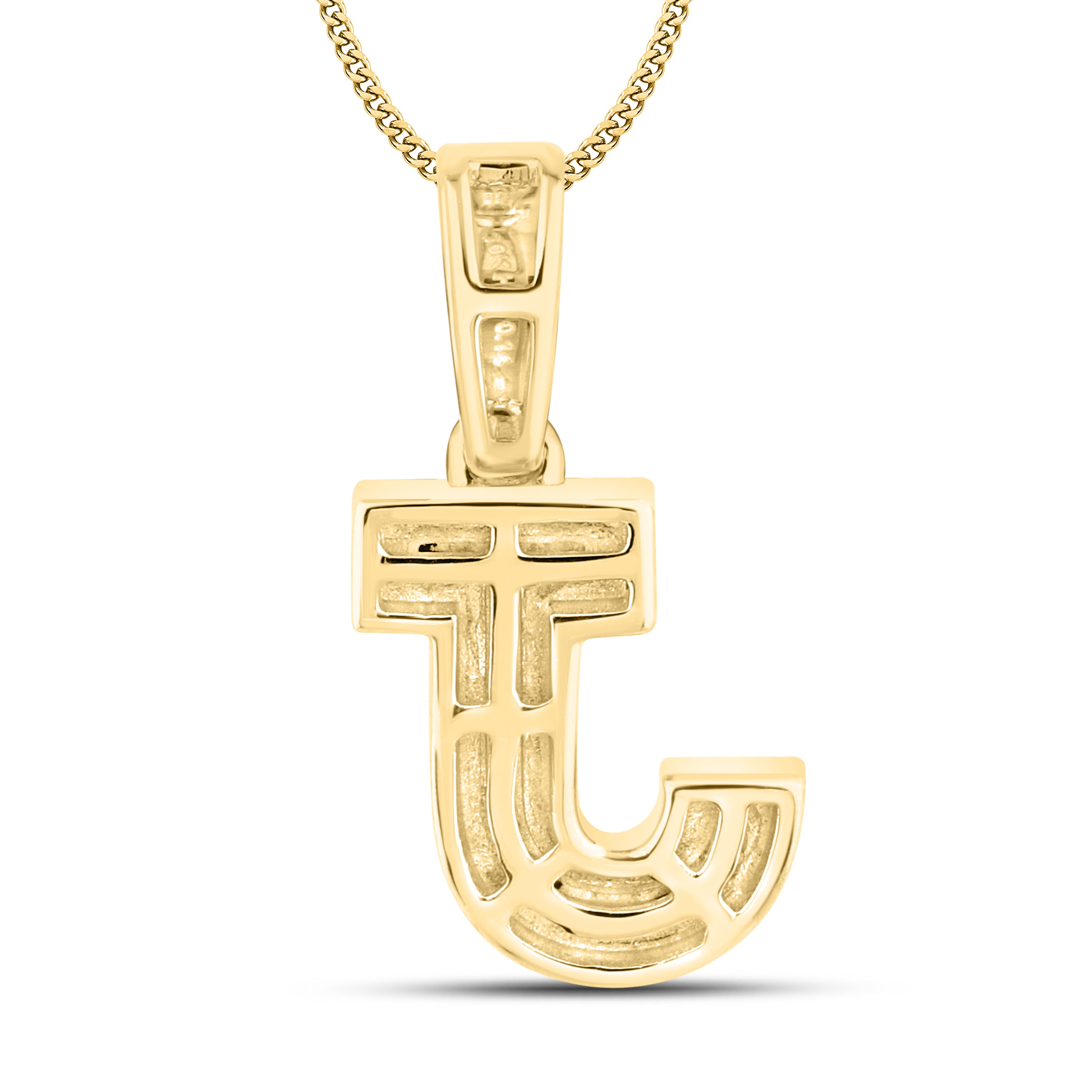 10kt yellow gold 0.10 ctw Diamond Initial J Charm