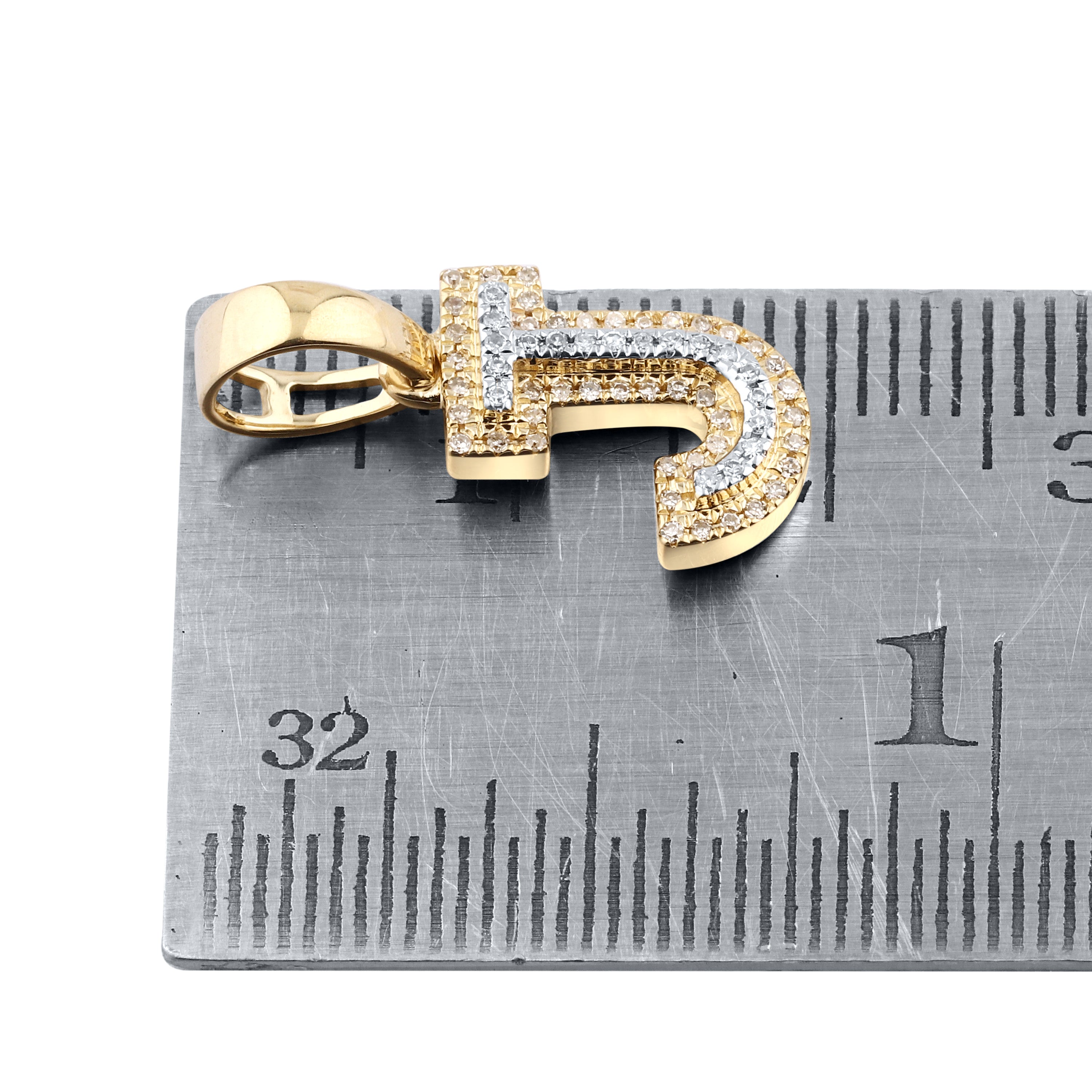 10kt yellow gold 0.10 ctw Diamond Initial J Charm