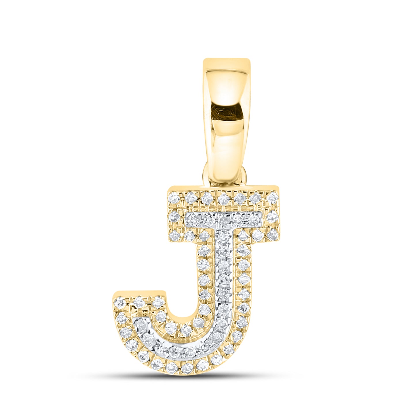 10K Yellow Gold Diamond Initial A–Z Pendant | 0.75″ Letter Charm