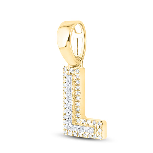 10kt yellow gold 0.08 ctw Diamond Initial L Charm