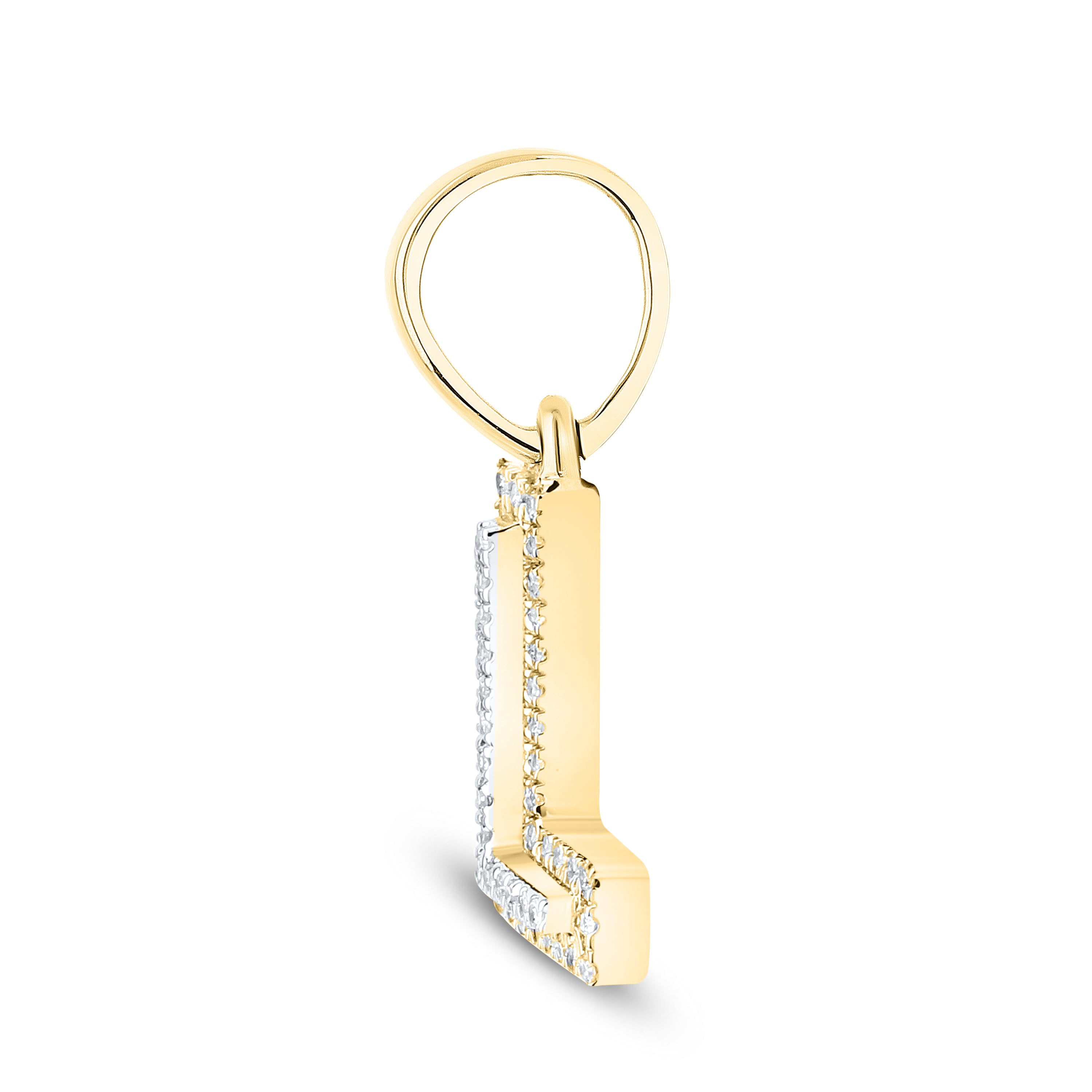 10kt yellow gold 0.08 ctw Diamond Initial L Charm