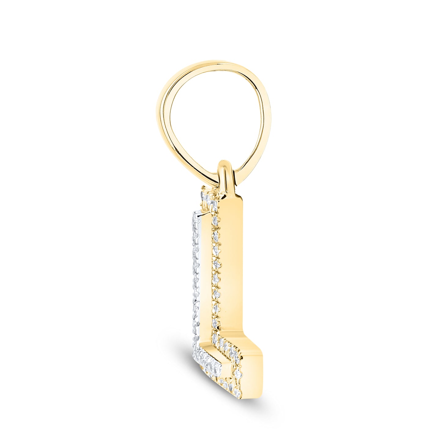 10K Yellow Gold Diamond Initial A–Z Pendant | 0.75″ Letter Charm