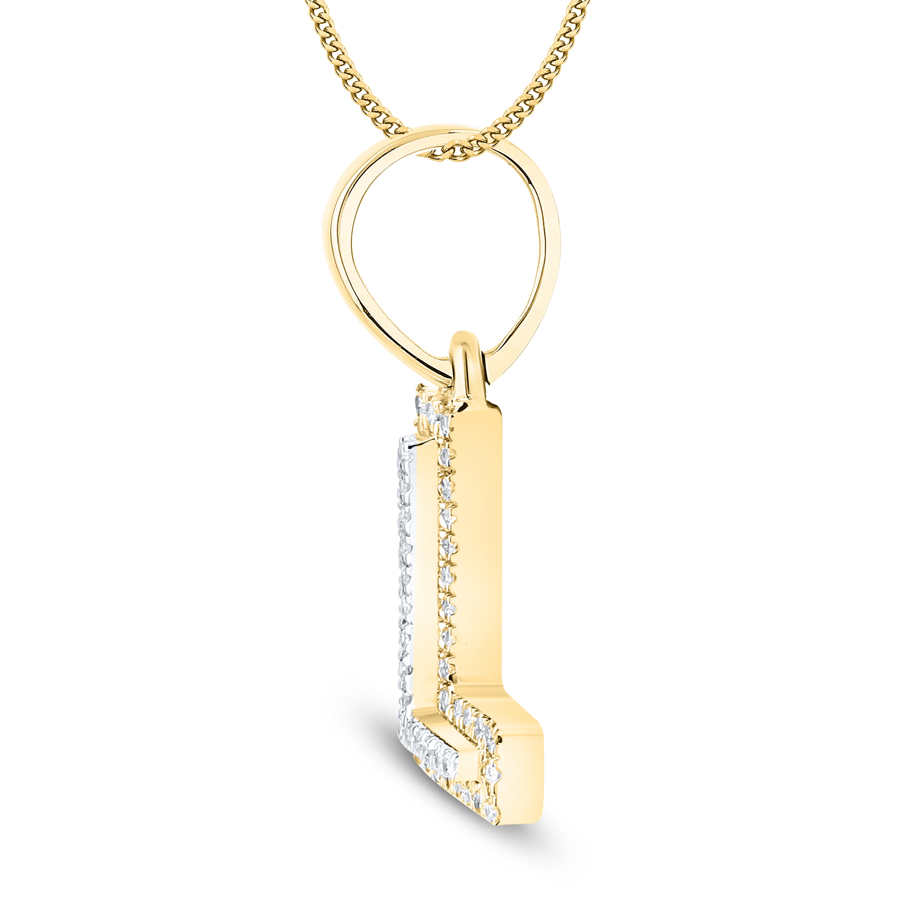 10kt yellow gold 0.08 ctw Diamond Initial L Charm