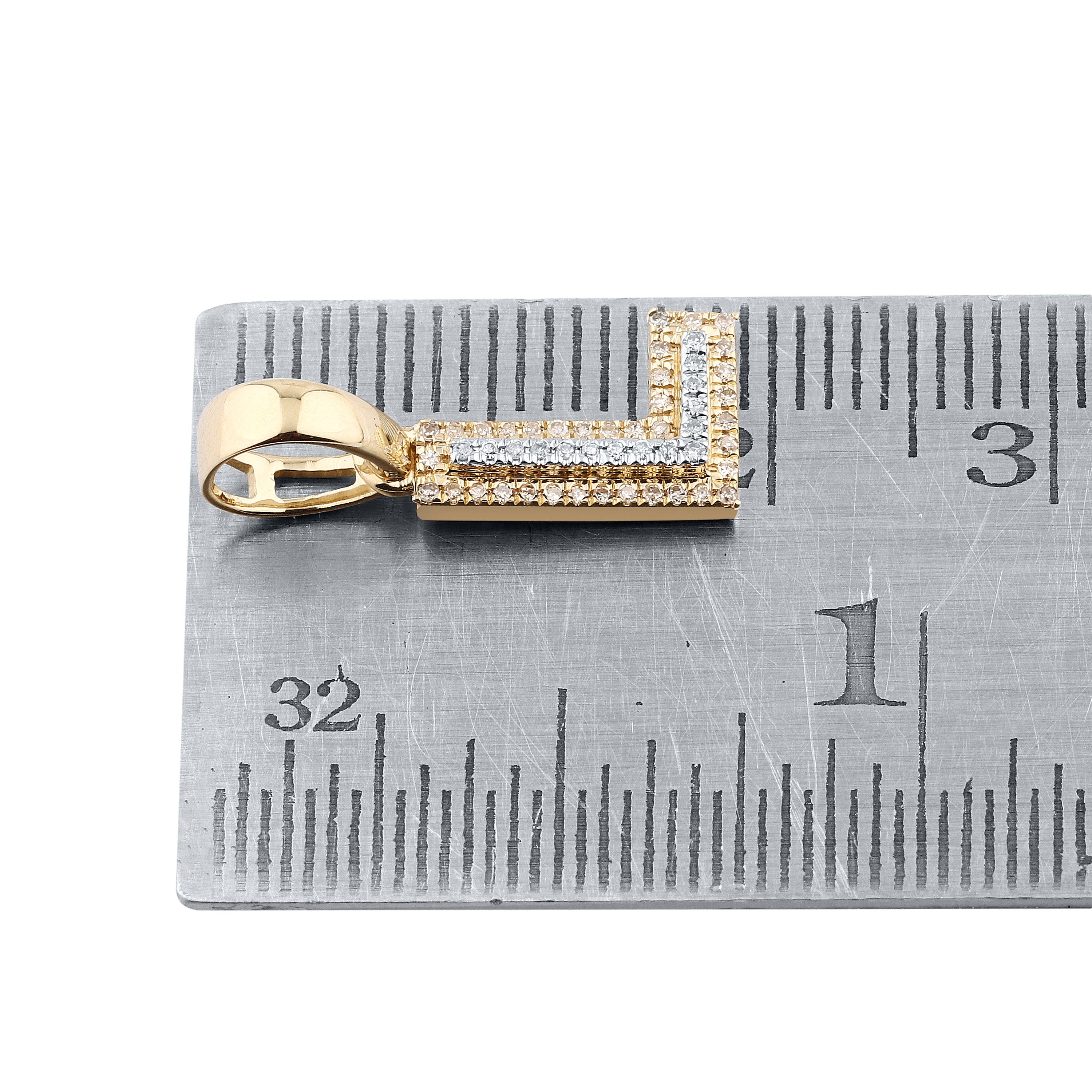 10kt yellow gold 0.08 ctw Diamond Initial L Charm