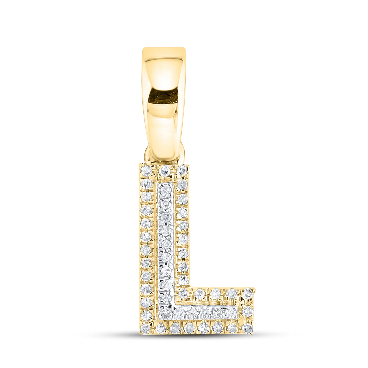 10K Yellow Gold Diamond Initial A–Z Pendant | 0.75″ Letter Charm