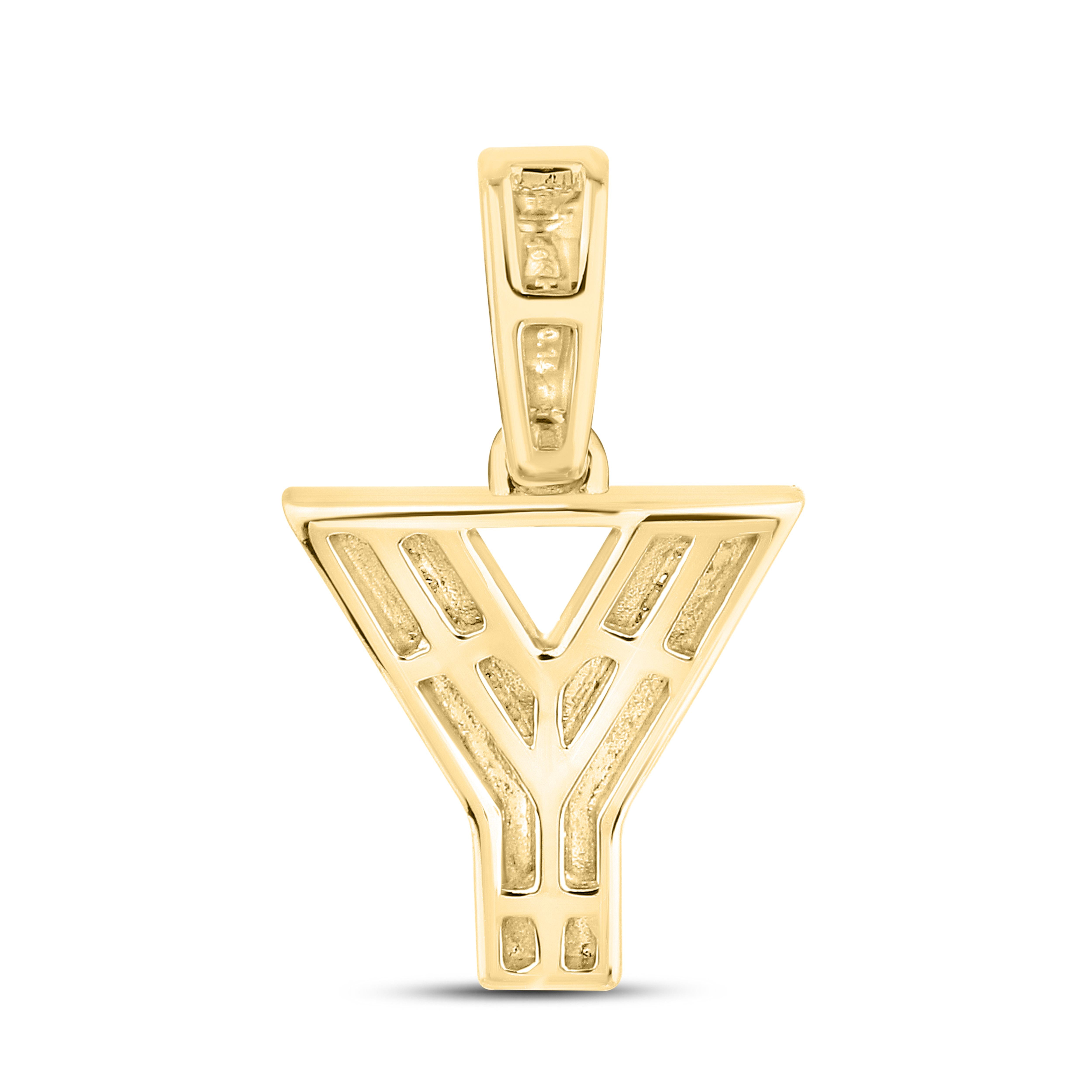 10K Yellow Gold Diamond Initial A–Z Pendant | 0.75″ Letter Charm