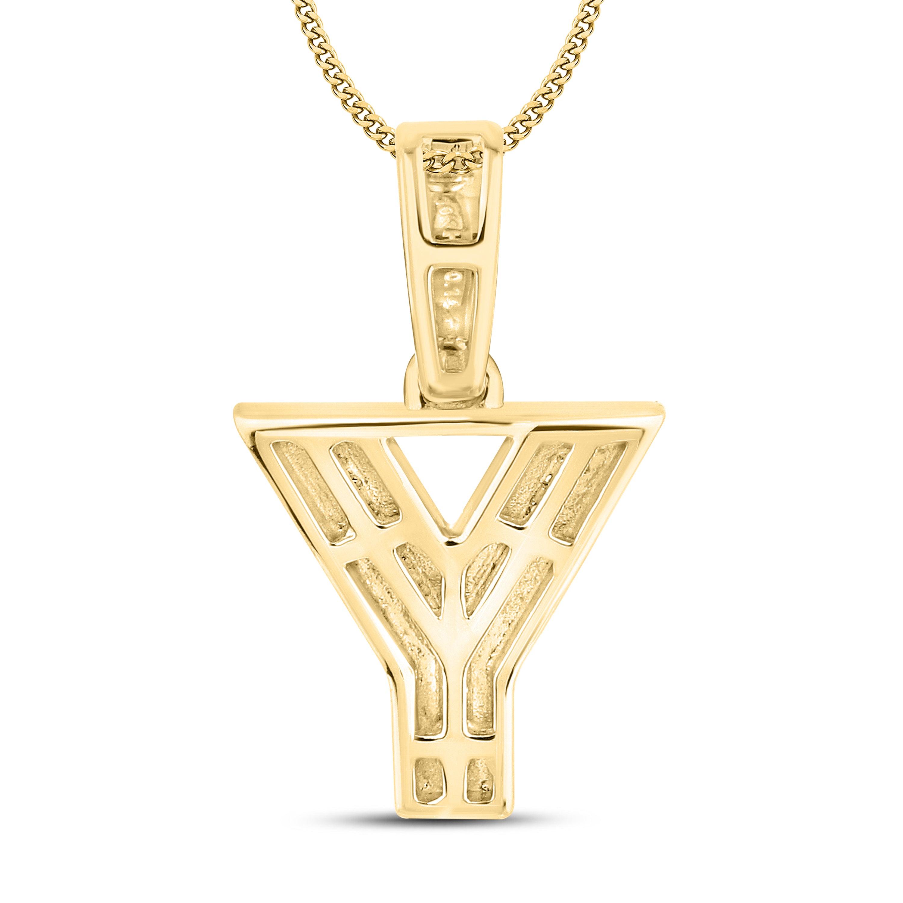 10kt yellow gold 0.10 ctw Diamond Initial Y Charm