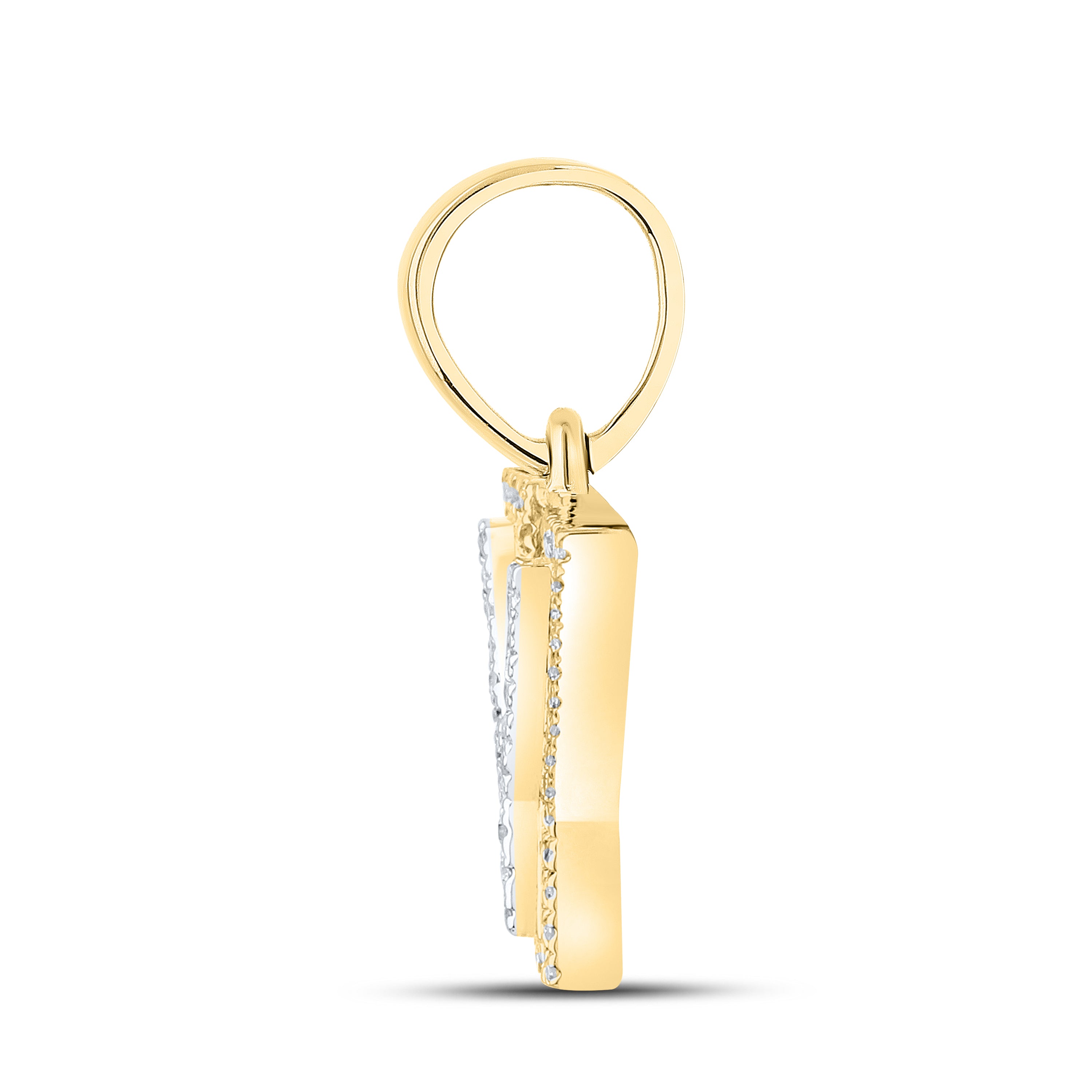 10kt yellow gold 0.10 ctw Diamond Initial Y Charm