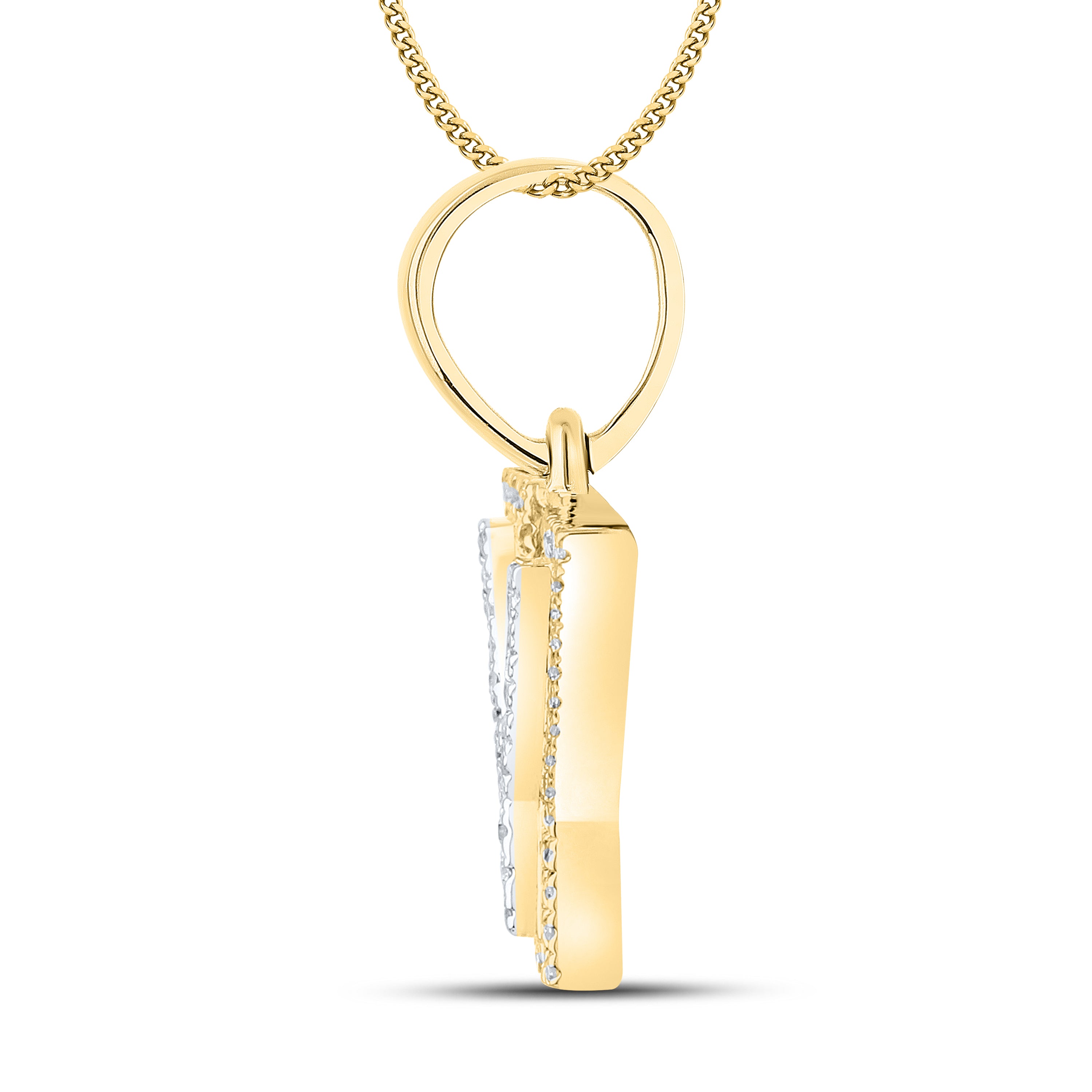 10kt yellow gold 0.10 ctw Diamond Initial Y Charm