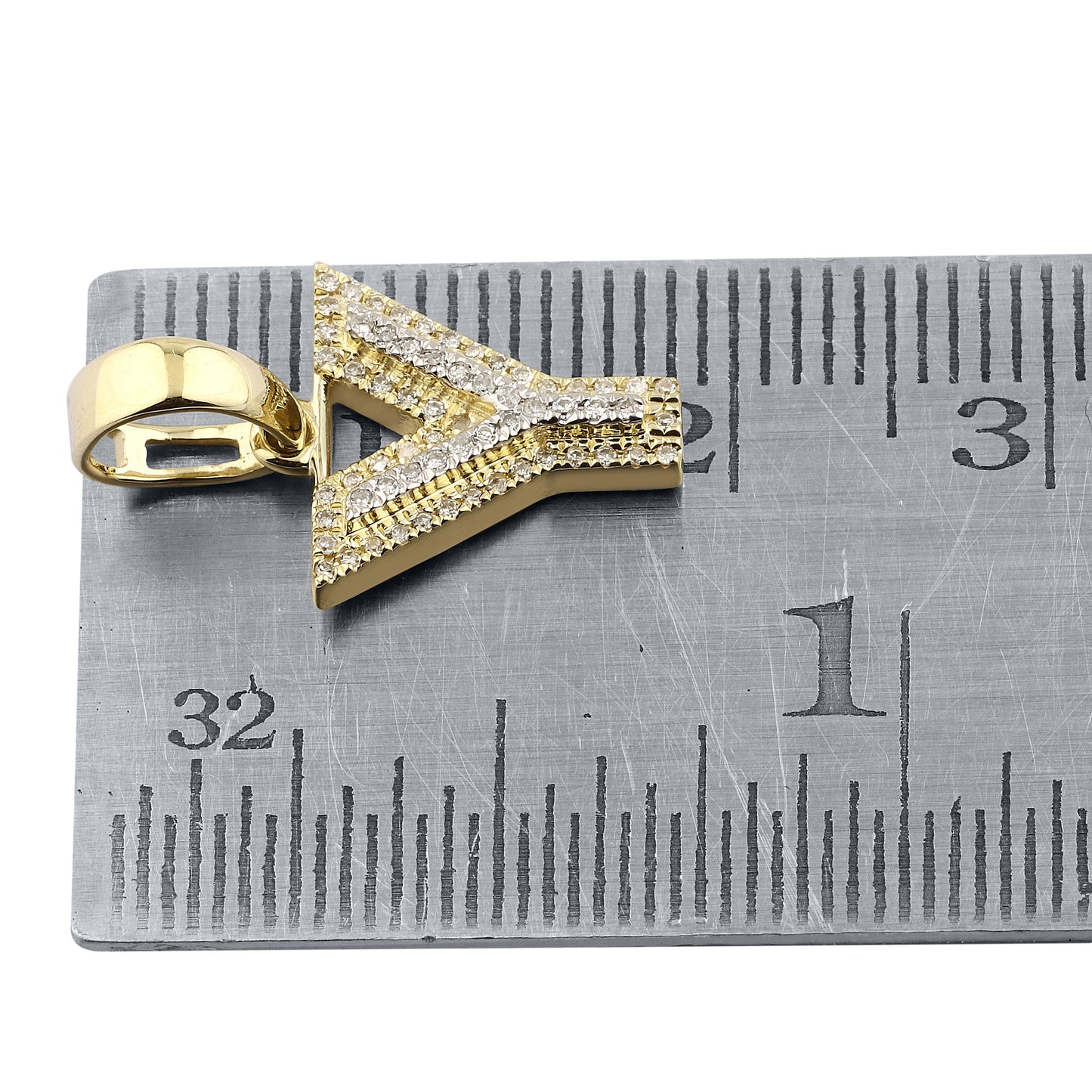 10K Yellow Gold Diamond Initial A–Z Pendant | 0.75″ Letter Charm