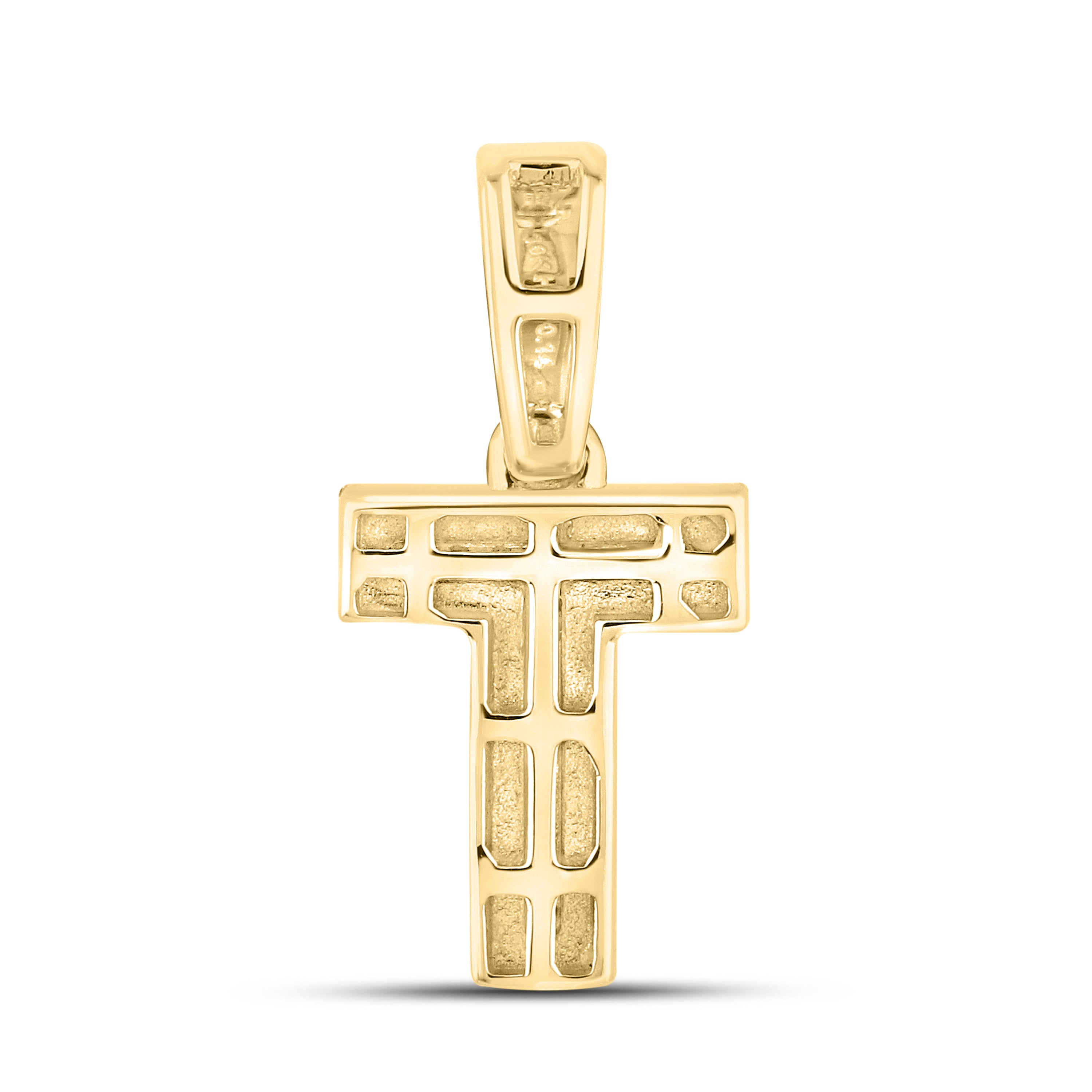 10kt yellow gold 0.09 ctw Diamond Initial T Charm