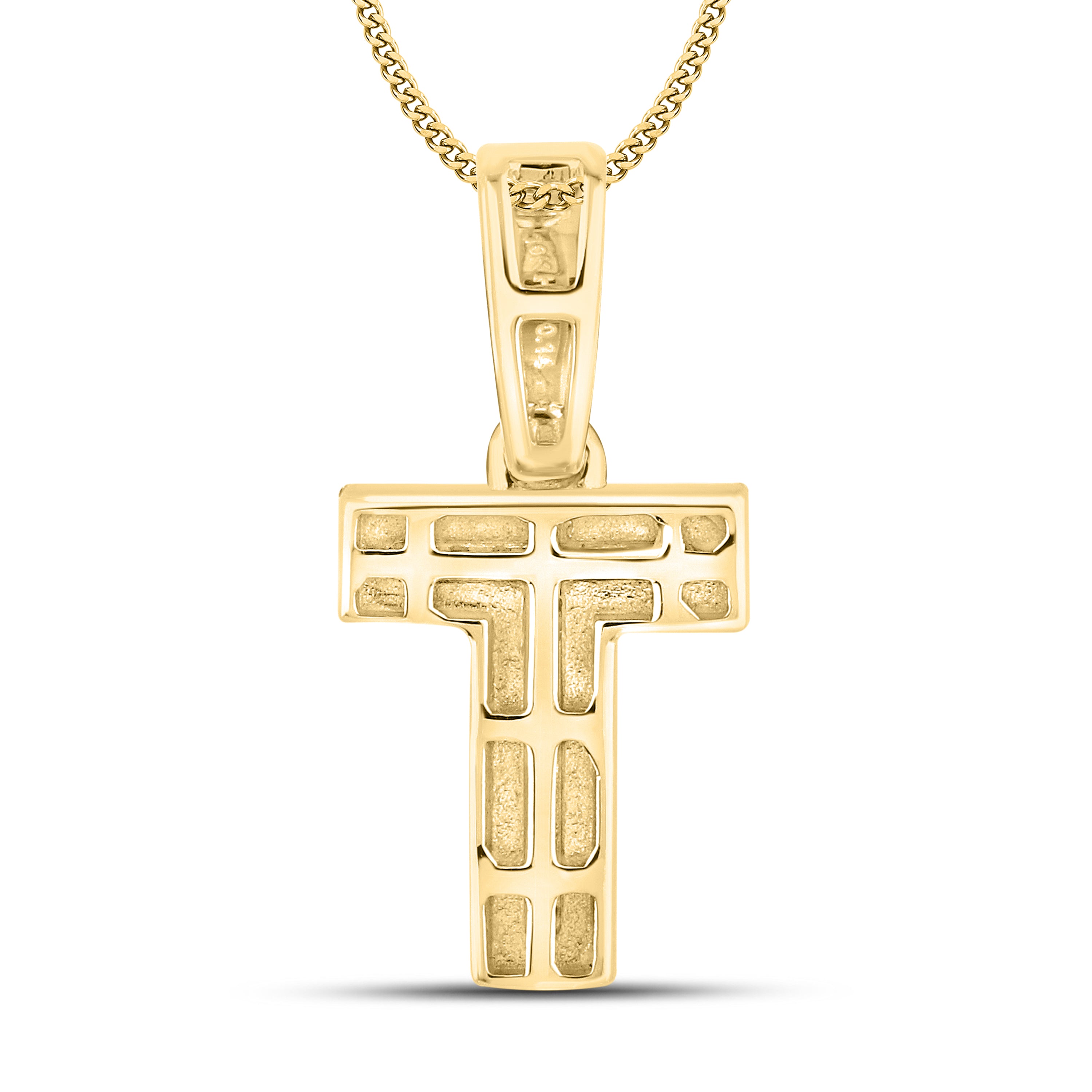 10kt yellow gold 0.09 ctw Diamond Initial T Charm