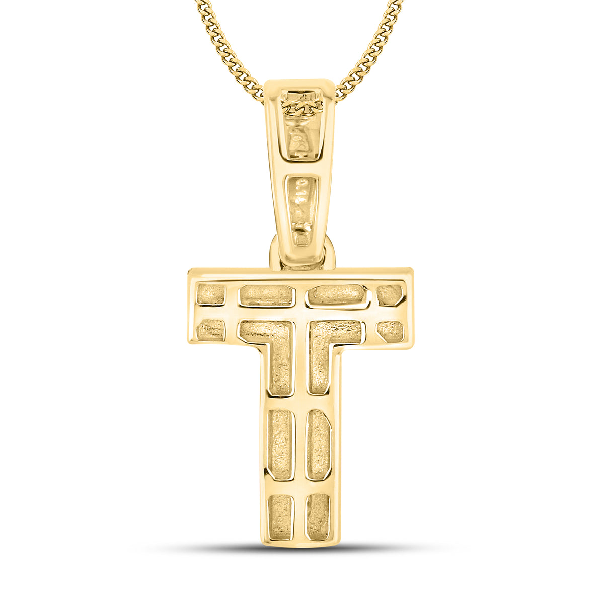 10kt yellow gold 0.09 ctw Diamond Initial T Charm