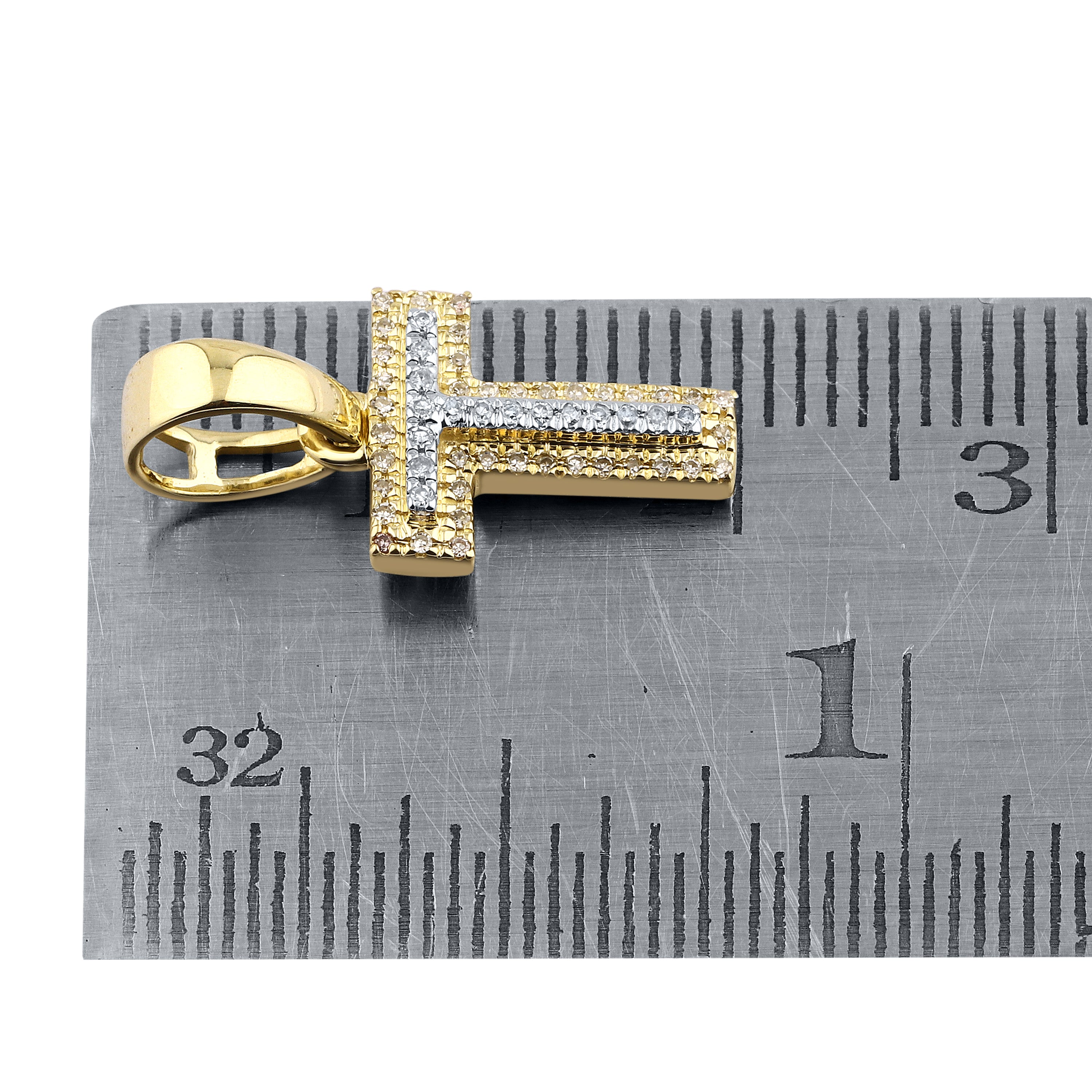 10kt yellow gold 0.09 ctw Diamond Initial T Charm