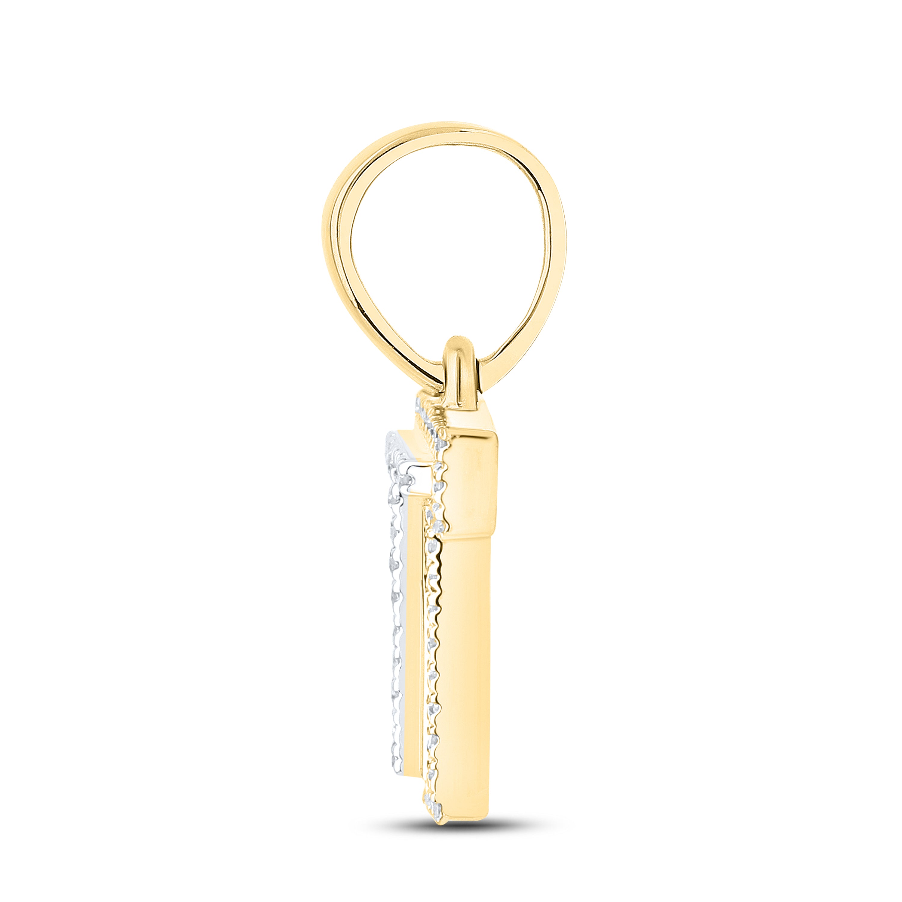 10kt yellow gold 0.09 ctw Diamond Initial T Charm