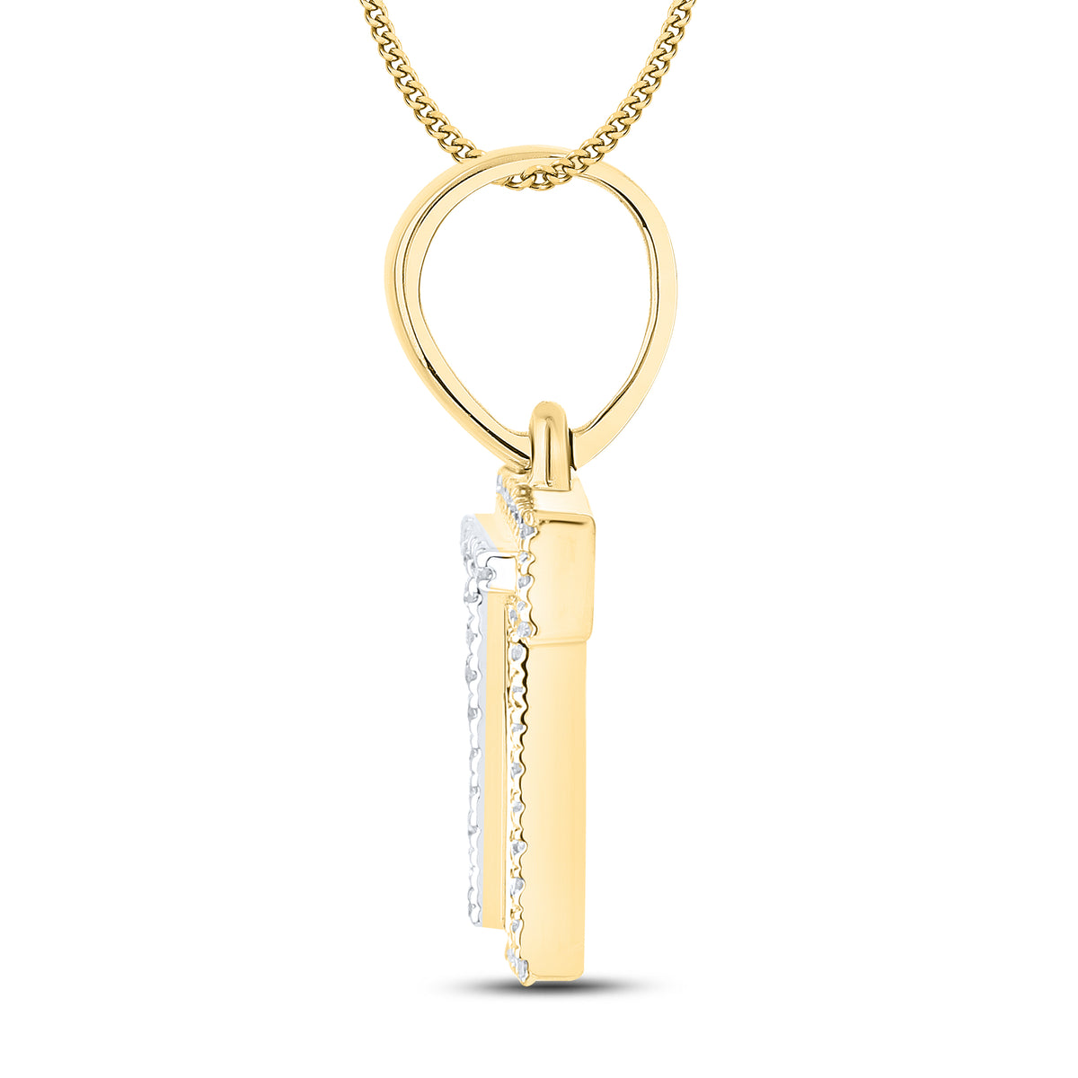 10kt yellow gold 0.09 ctw Diamond Initial T Charm
