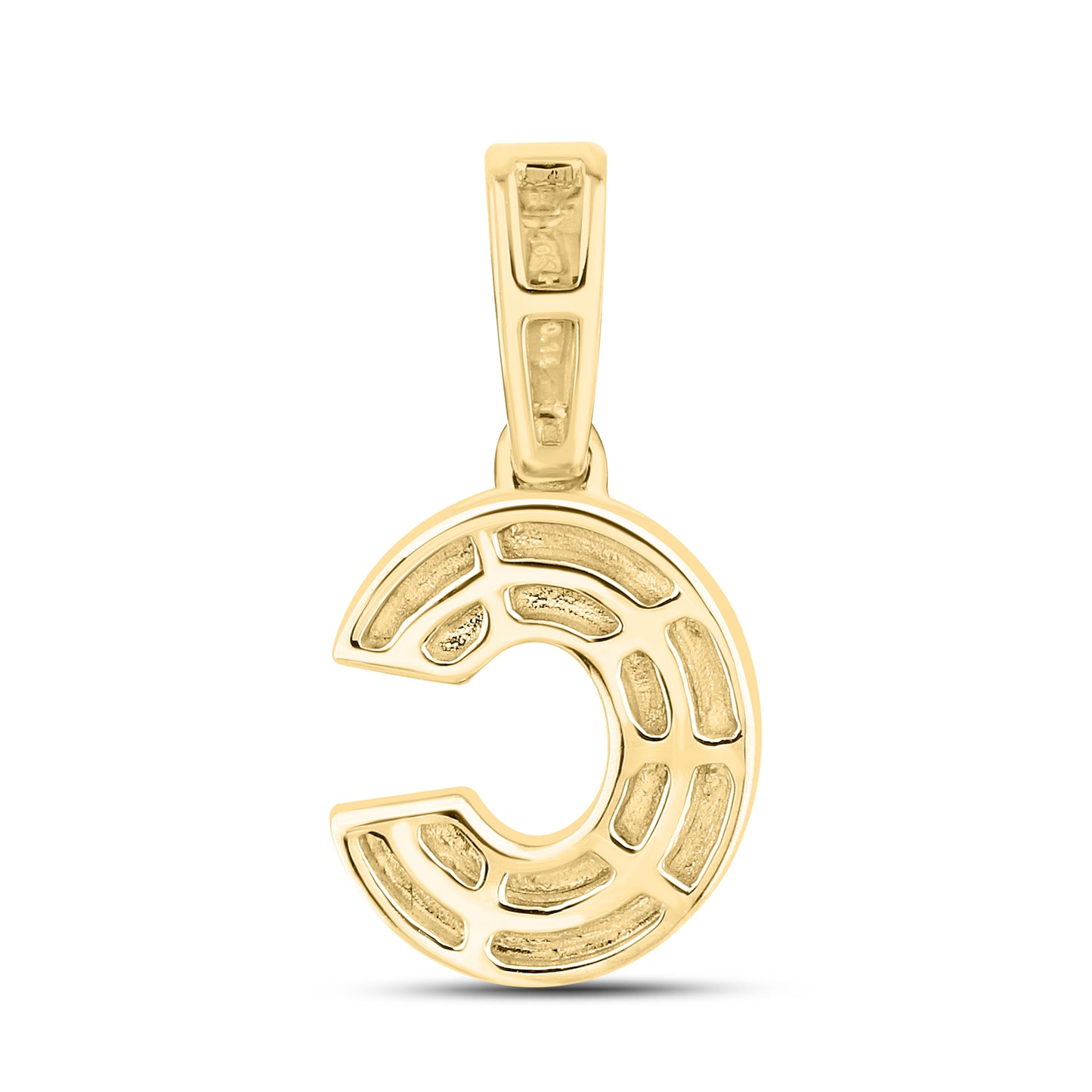 10kt yellow gold 0.11 ctw Diamond Initial C Charm