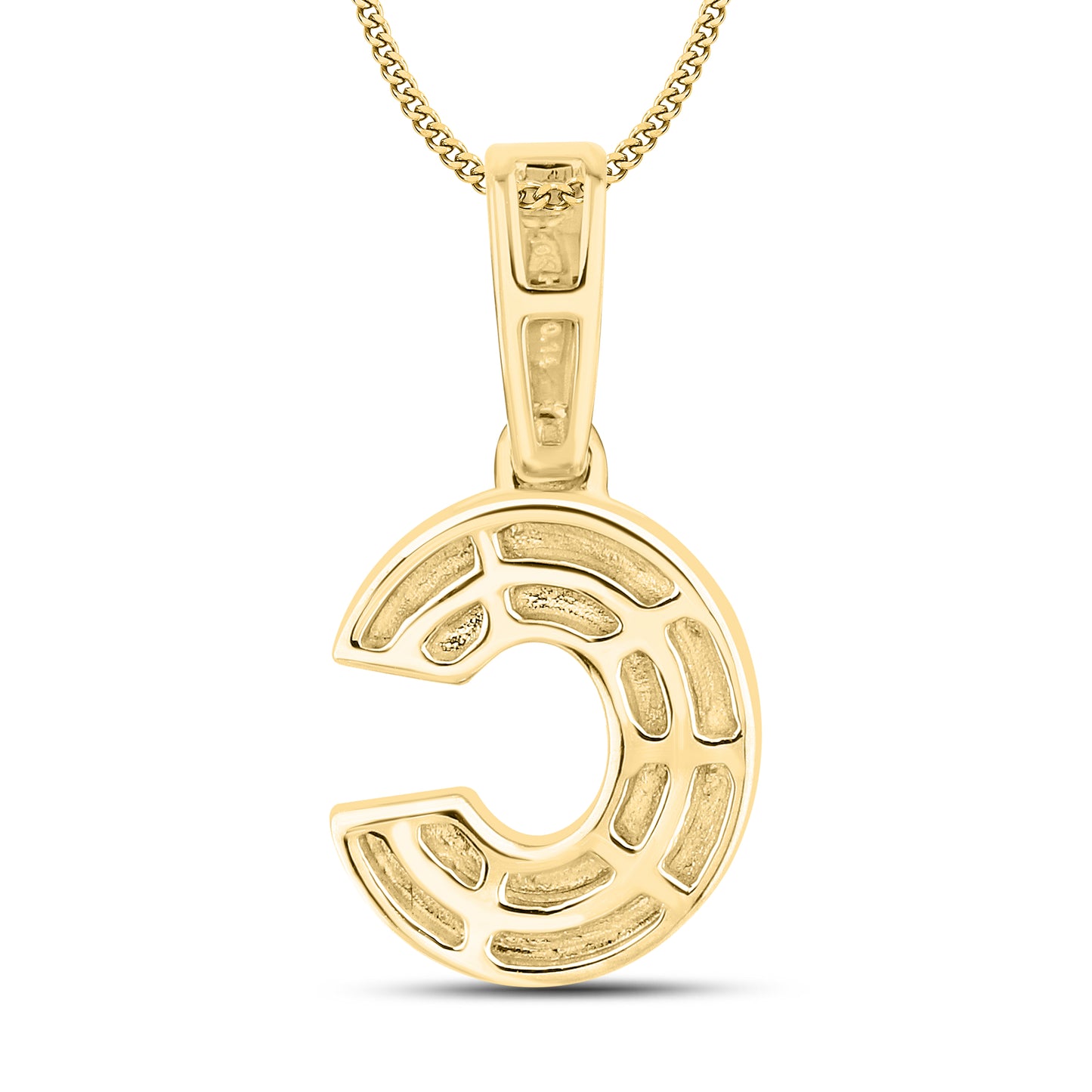 10kt yellow gold 0.11 ctw Diamond Initial C Charm