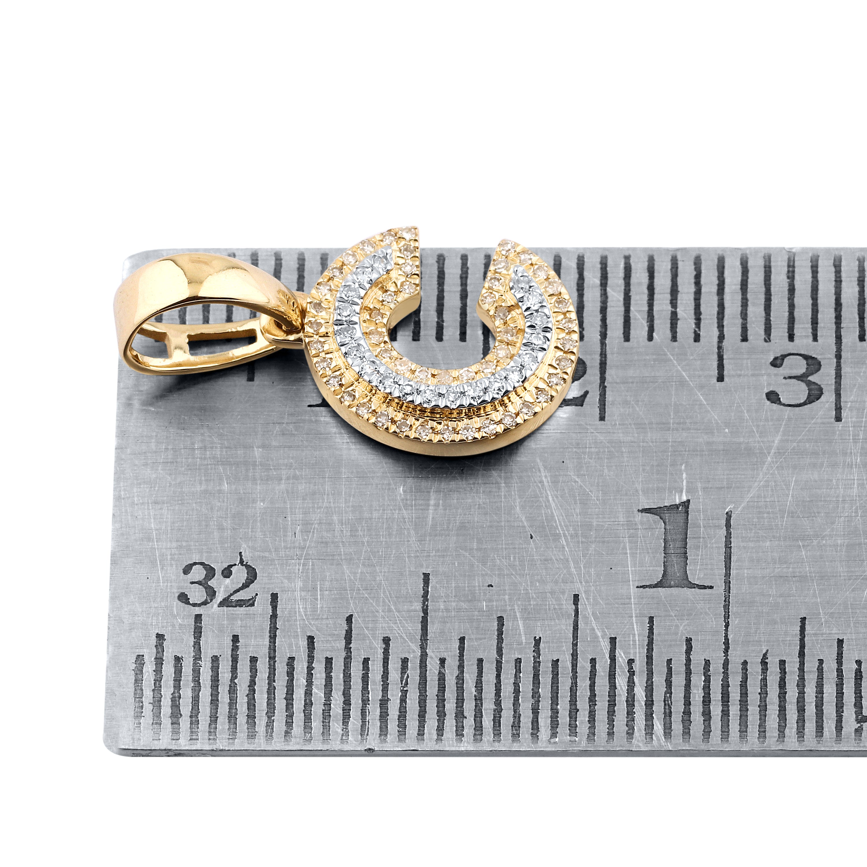 10kt yellow gold 0.11 ctw Diamond Initial C Charm