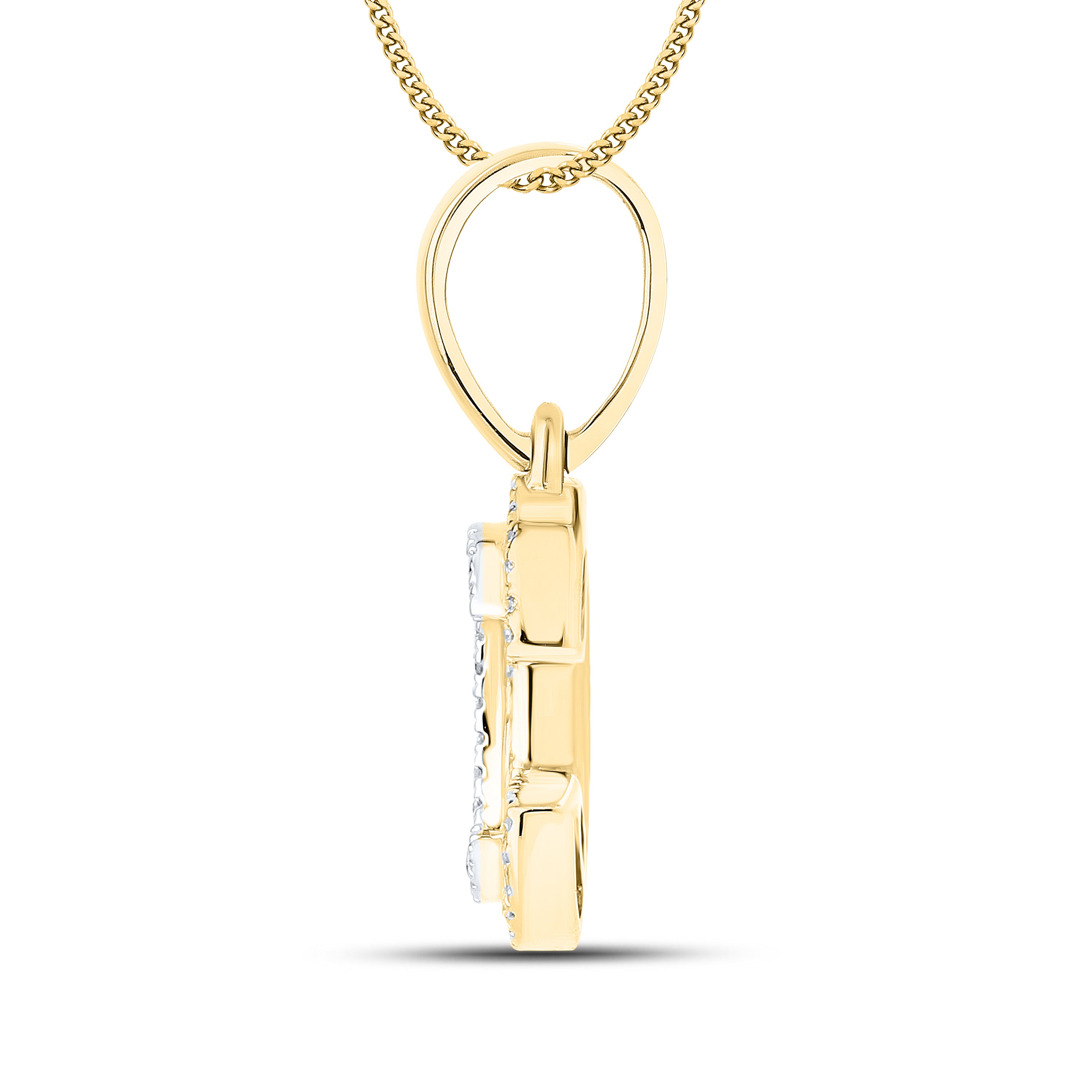 10kt yellow gold 0.11 ctw Diamond Initial C Charm