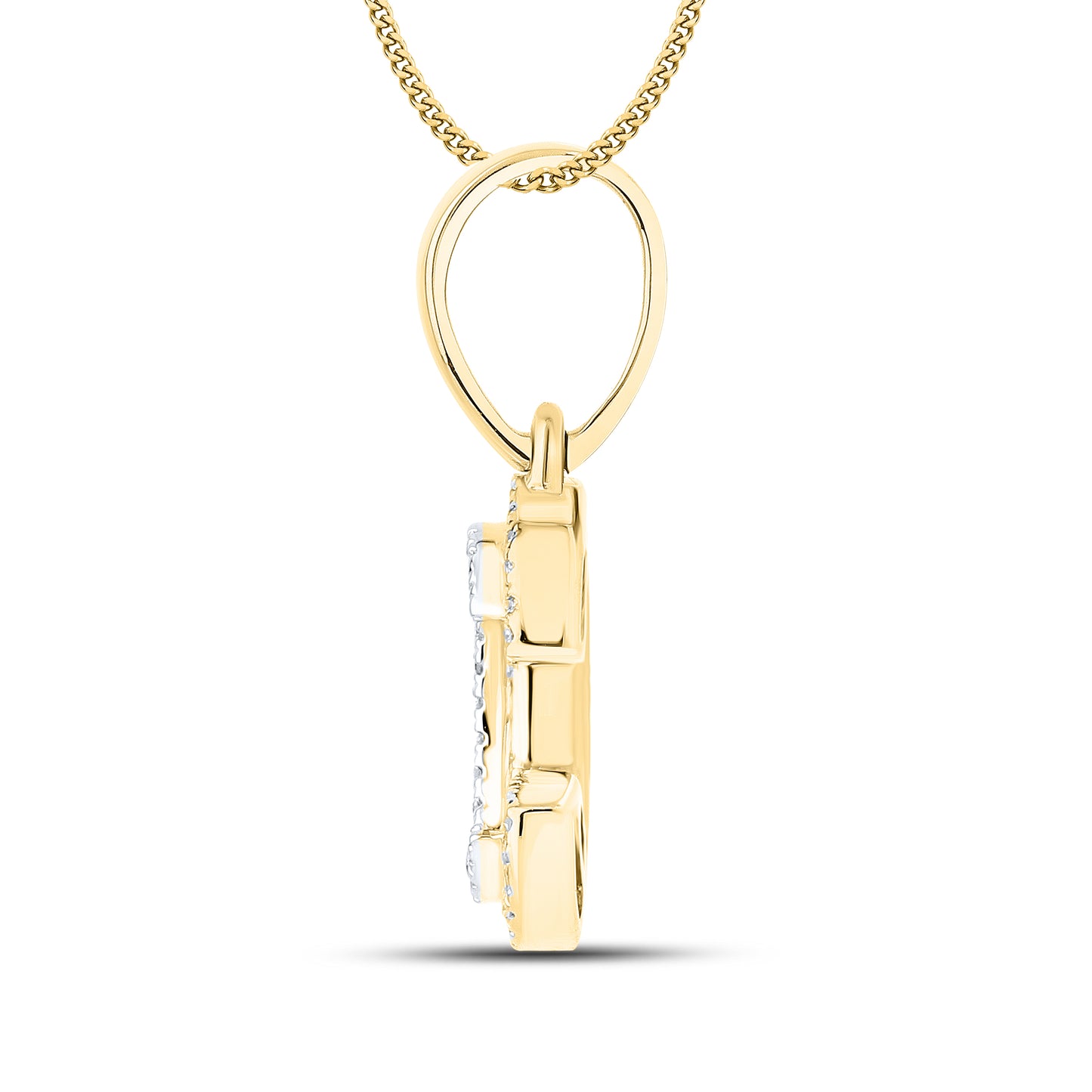 10kt yellow gold 0.11 ctw Diamond Initial C Charm