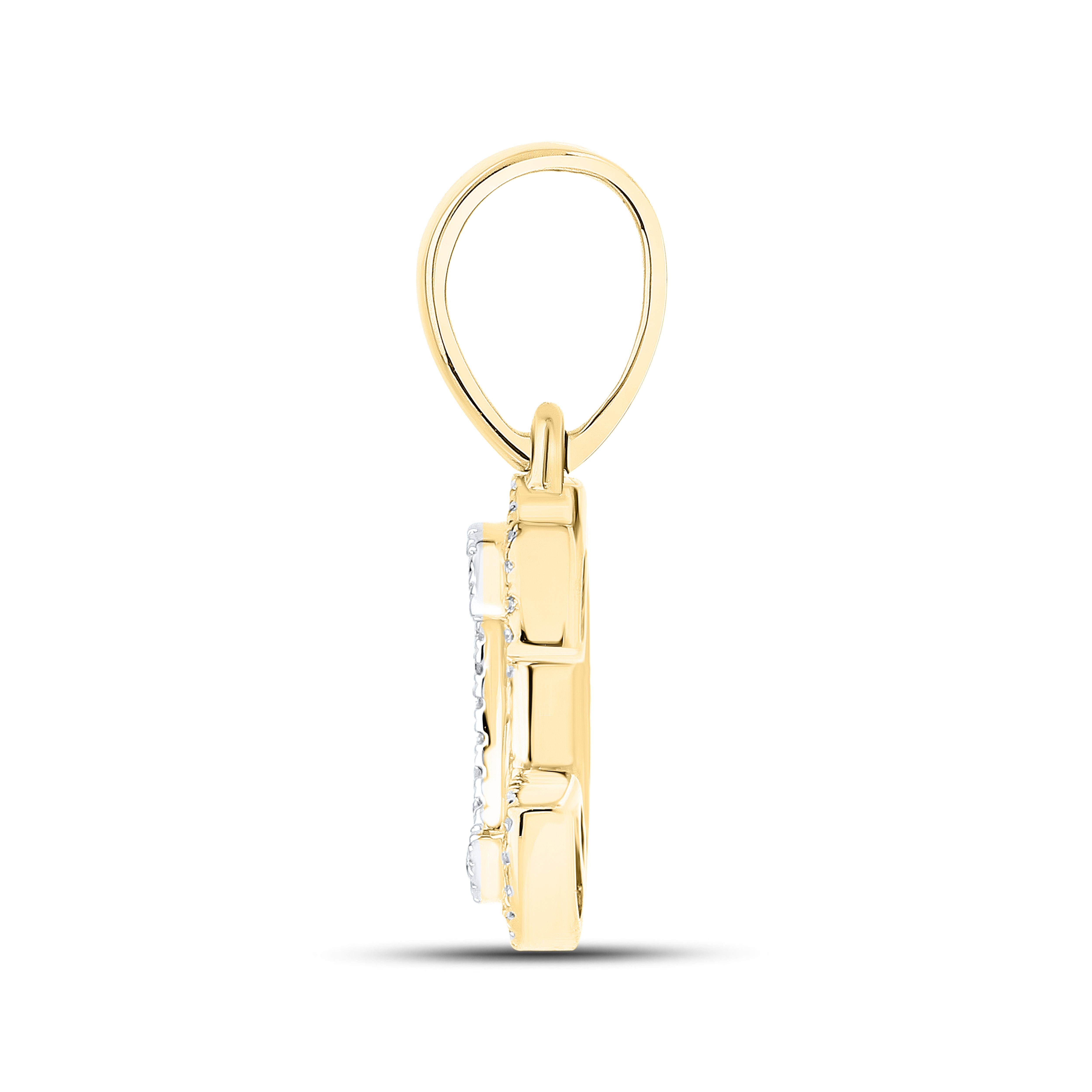 10K Yellow Gold Diamond Initial A–Z Pendant | 0.75″ Letter Charm